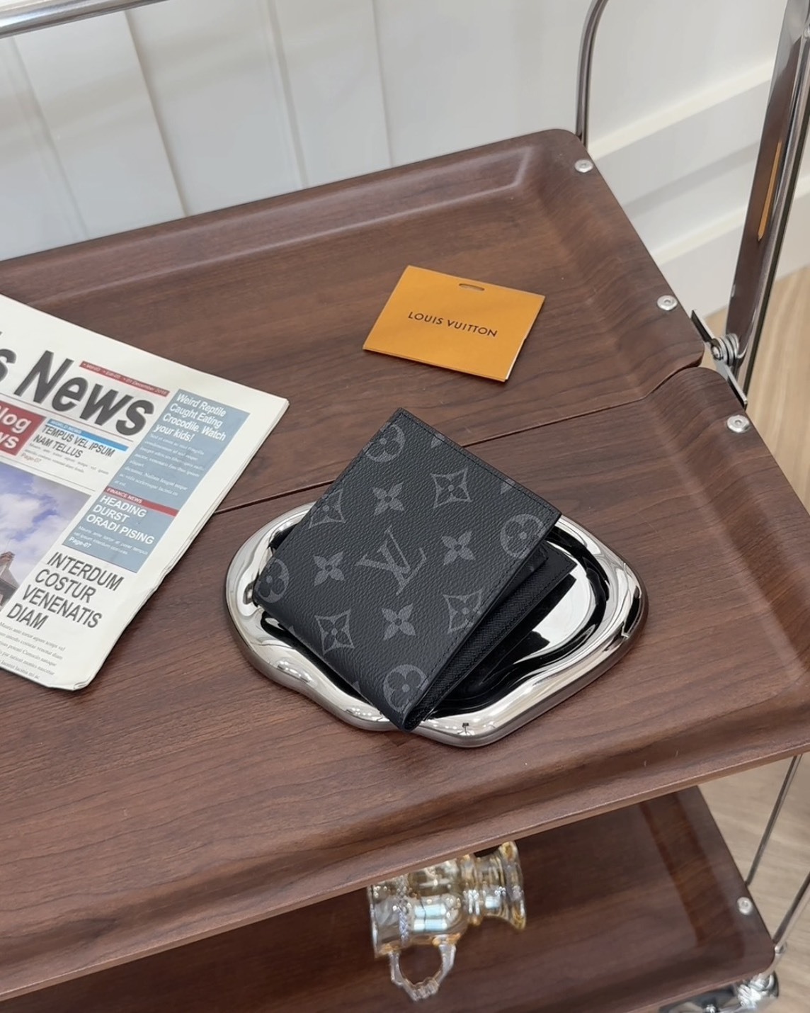 LV｜MARCO 內零錢袋雙折短夾 黑色老花 M62545