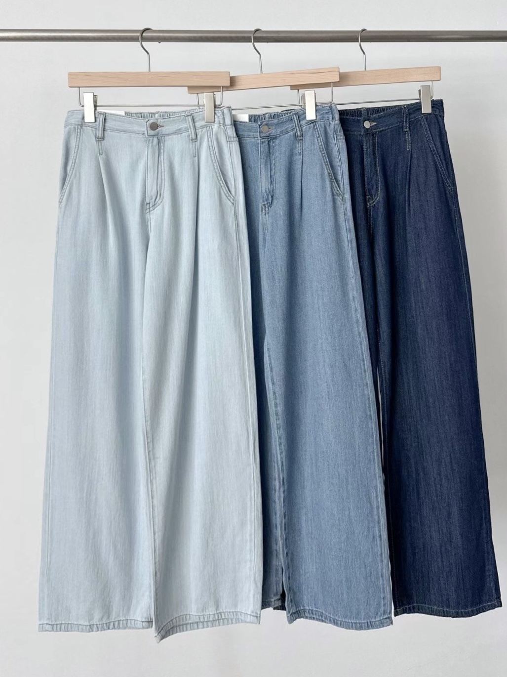 #228N127 Onni長腿，軟布半橡筋腰直筒落地牛仔褲