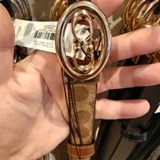 [S] COACH TAN/BROWN CZ196 25 CTS KSS C SIG BELT, 196395785582 (SCO1185)