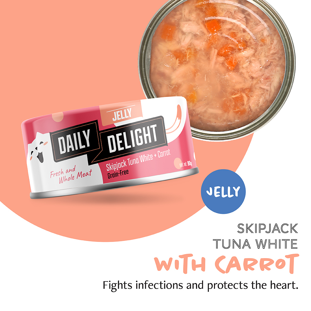 (6罐平均$15/罐) Daily Delight JELLY 啫喱 白鰹吞拿魚+胡蘿蔔 80g