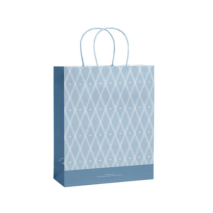 手提紙袋 大4K-方 英格蘭-藍 20入/包 23*28*9cm【3-23104131】