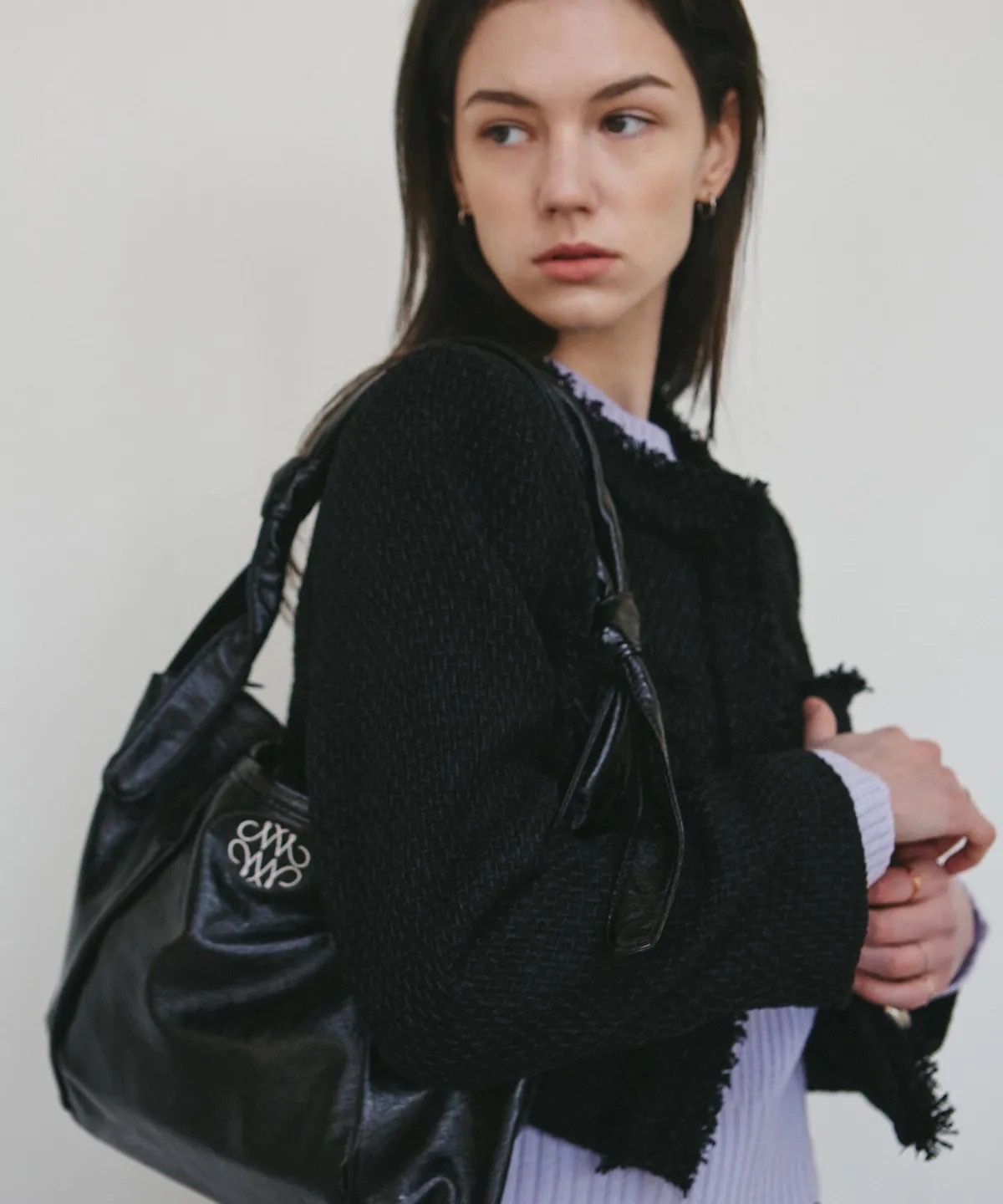 🇰🇷 NICK&NICOLE SQUARE SHOULDER BAG 黑色 大容量 肩背包 斜背包