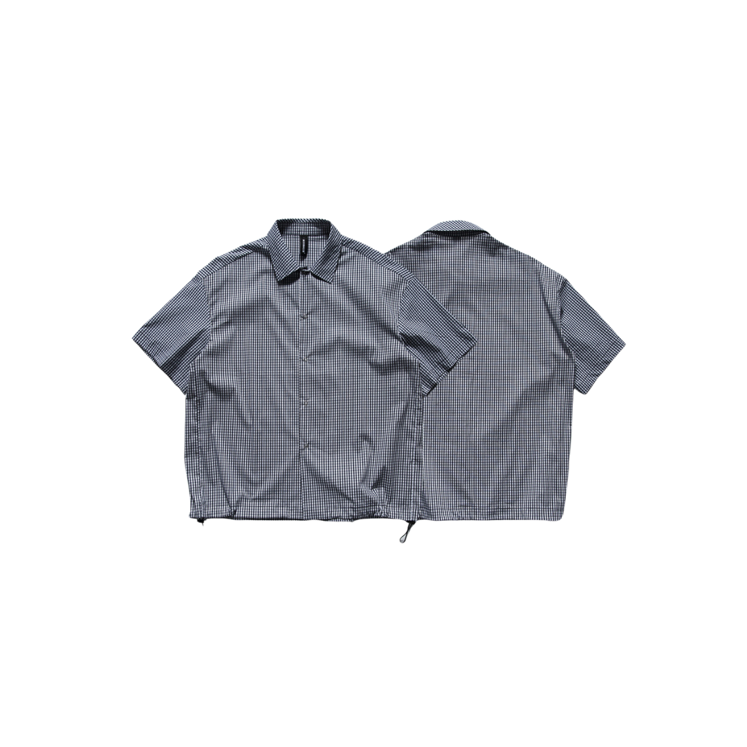 OurPick Drawstring Plaid Shirt 日系寬鬆抽繩格紋襯衫