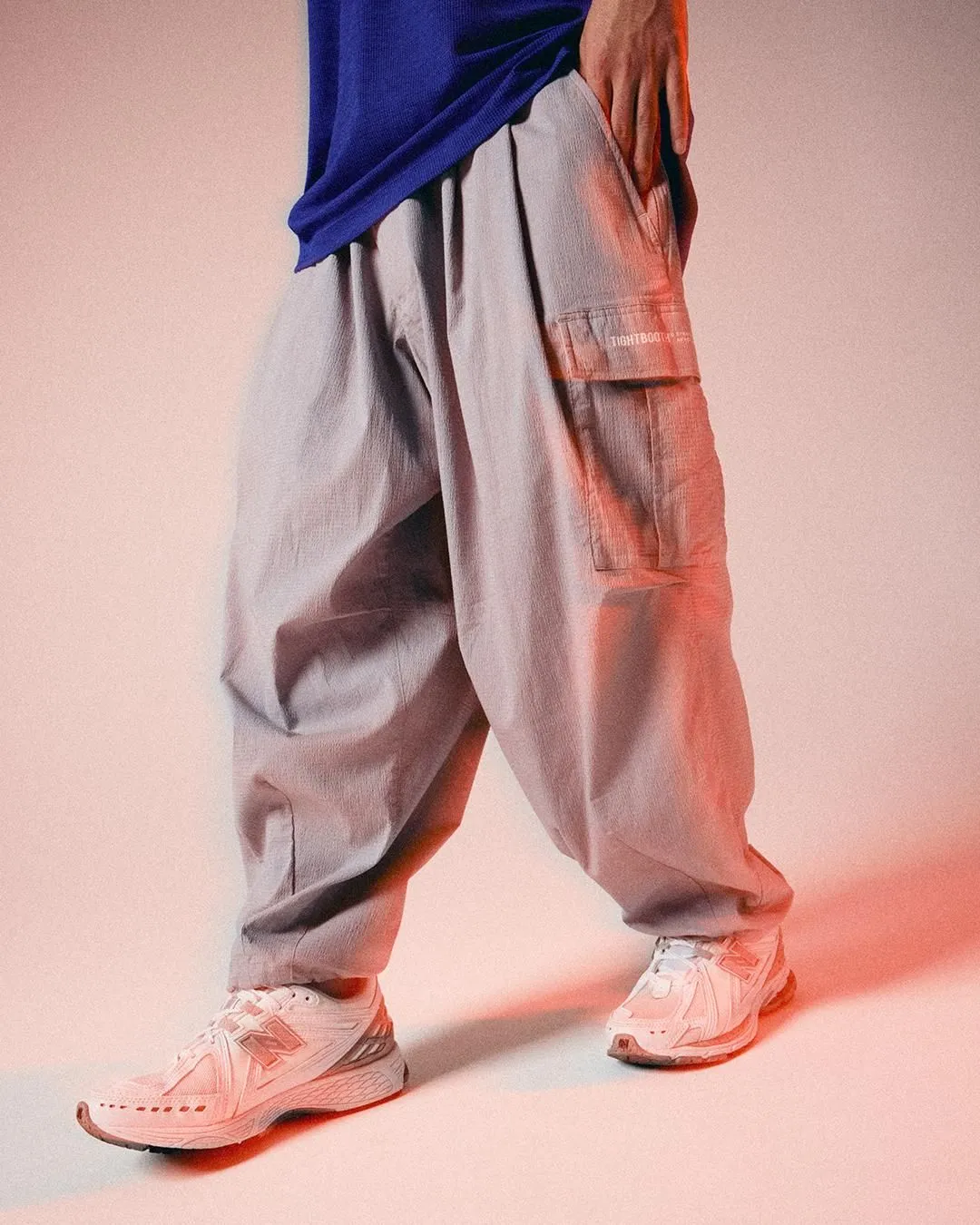 TIGHTBOOTH - SEERSUCKER CARGO BALLOON PANTS / 2COLORS