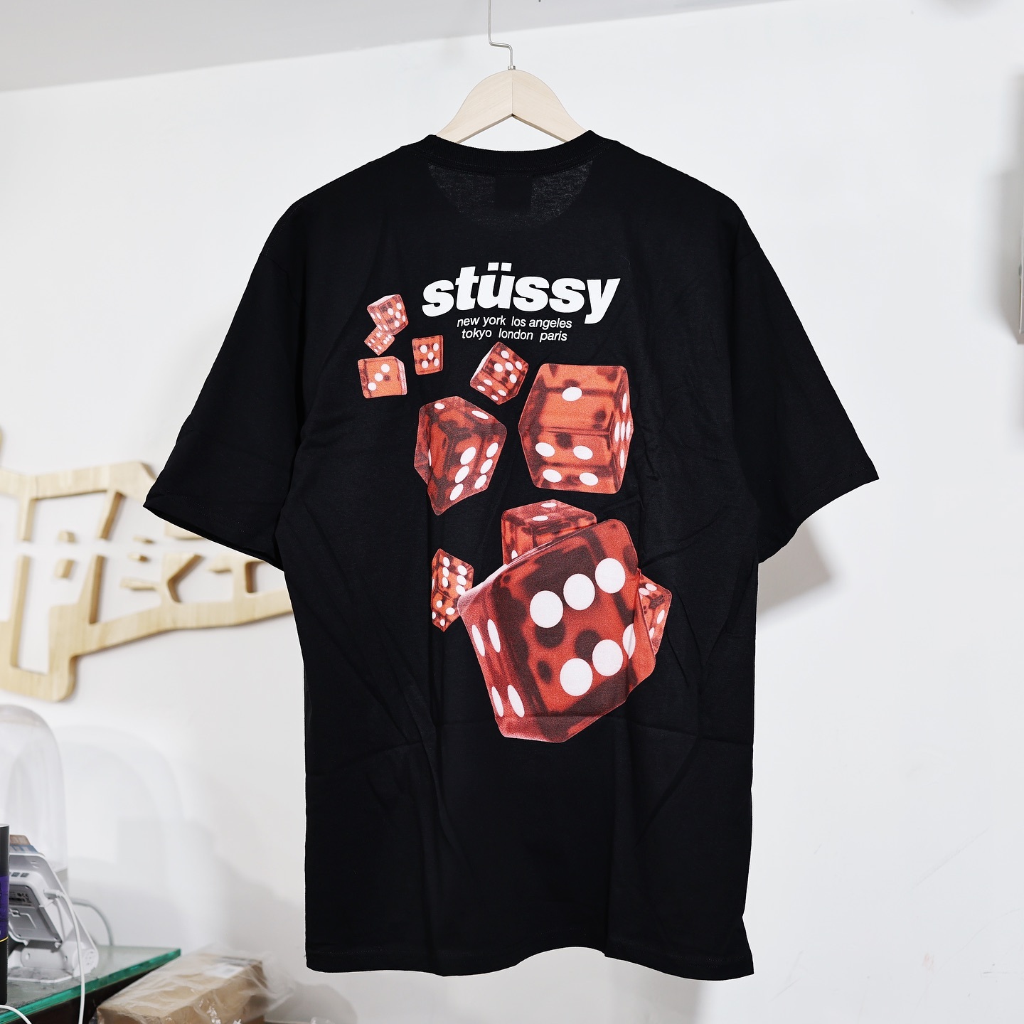 STUSSY ROLLERS TEE BLACK