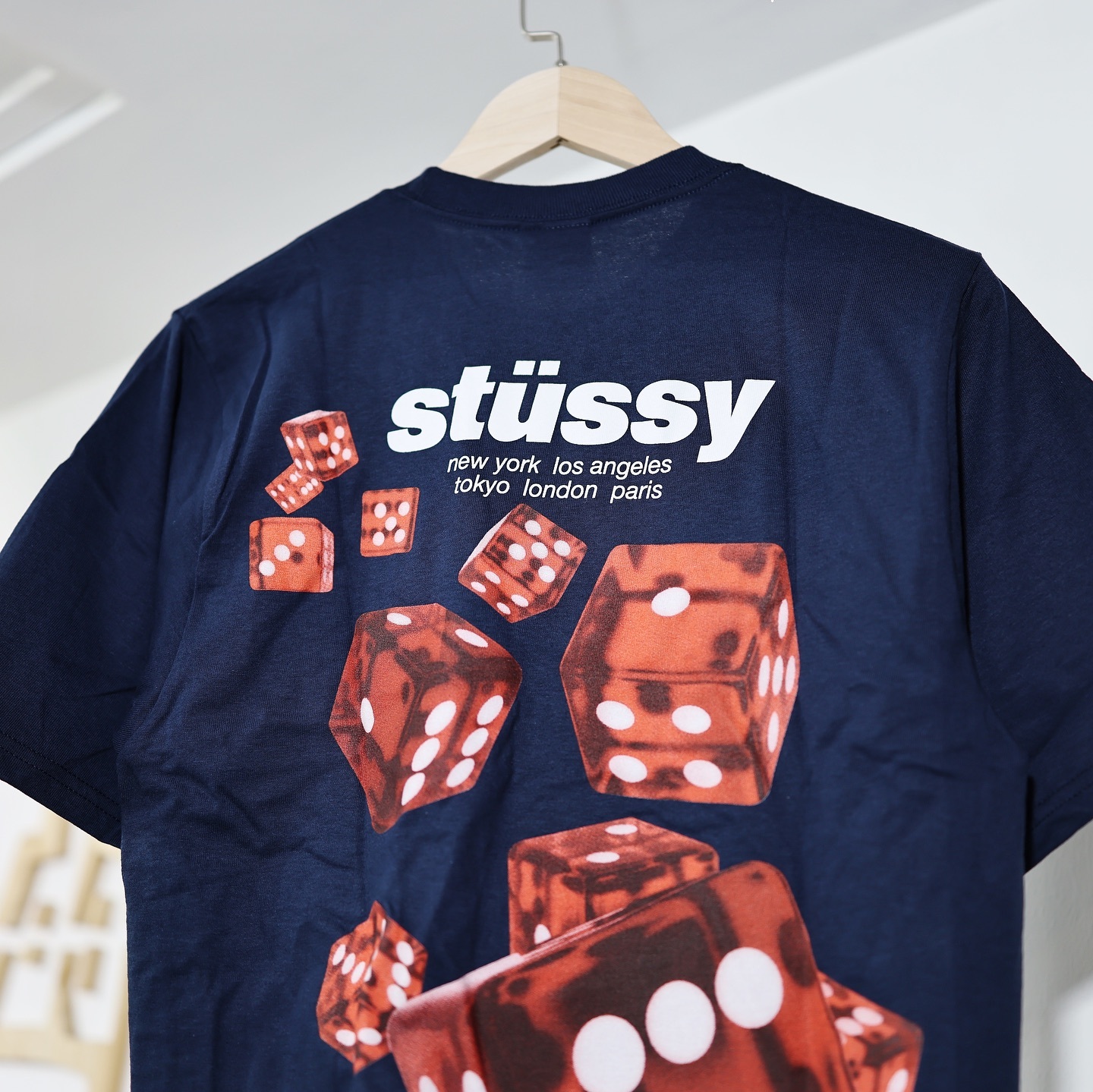 STUSSY ROLLERS TEE NAVY