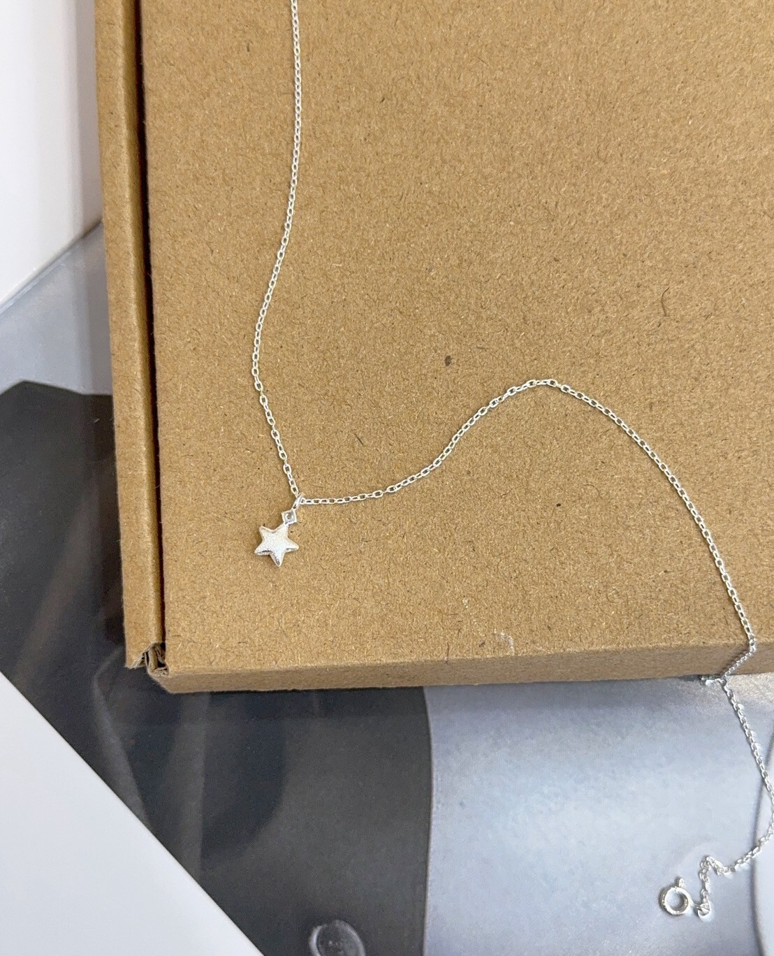簡約磨砂星星純銀項鍊