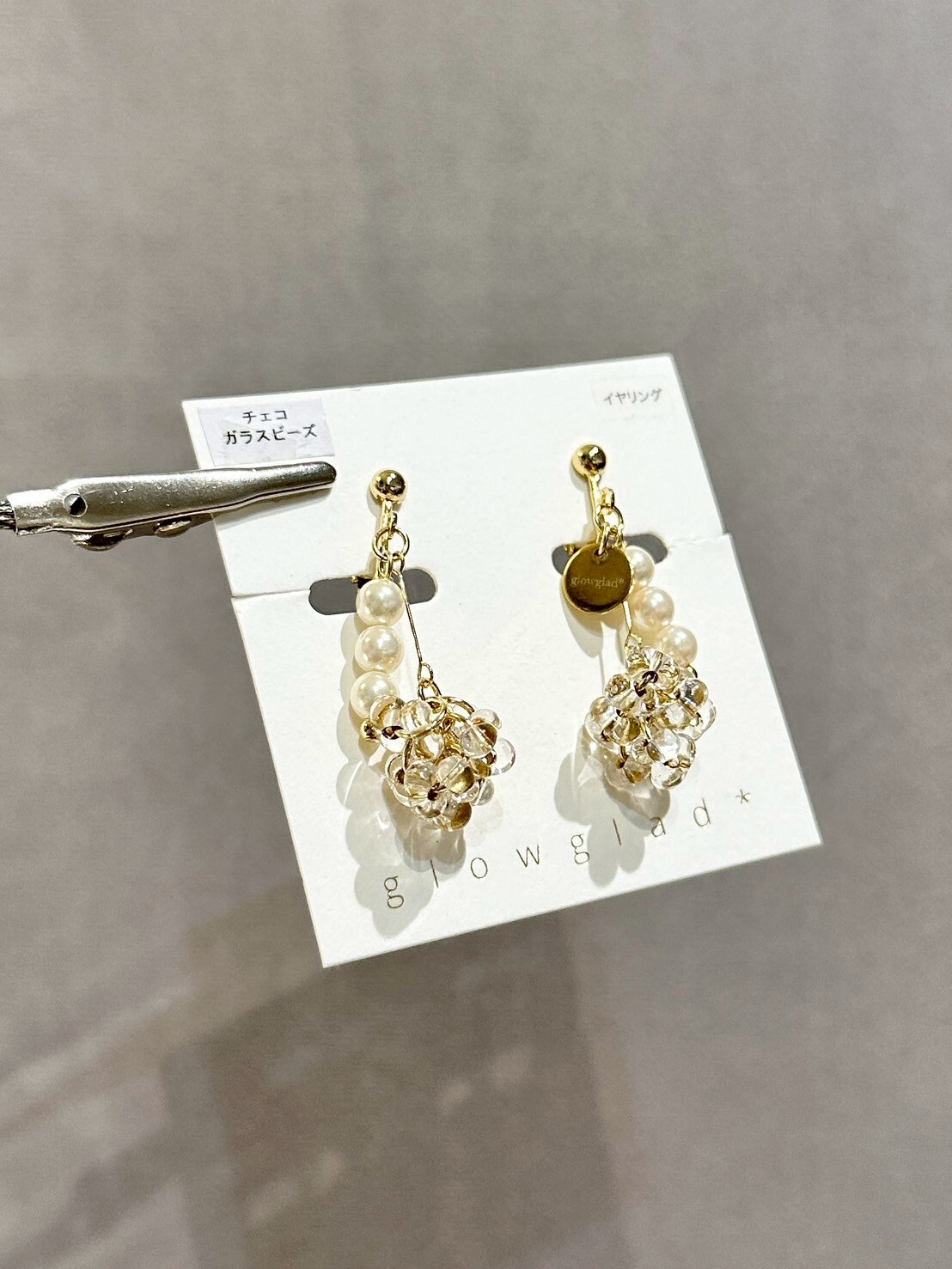 [glowglad] 玻璃珍珠×捷克珠耳環 | 耳夾 | NO.85