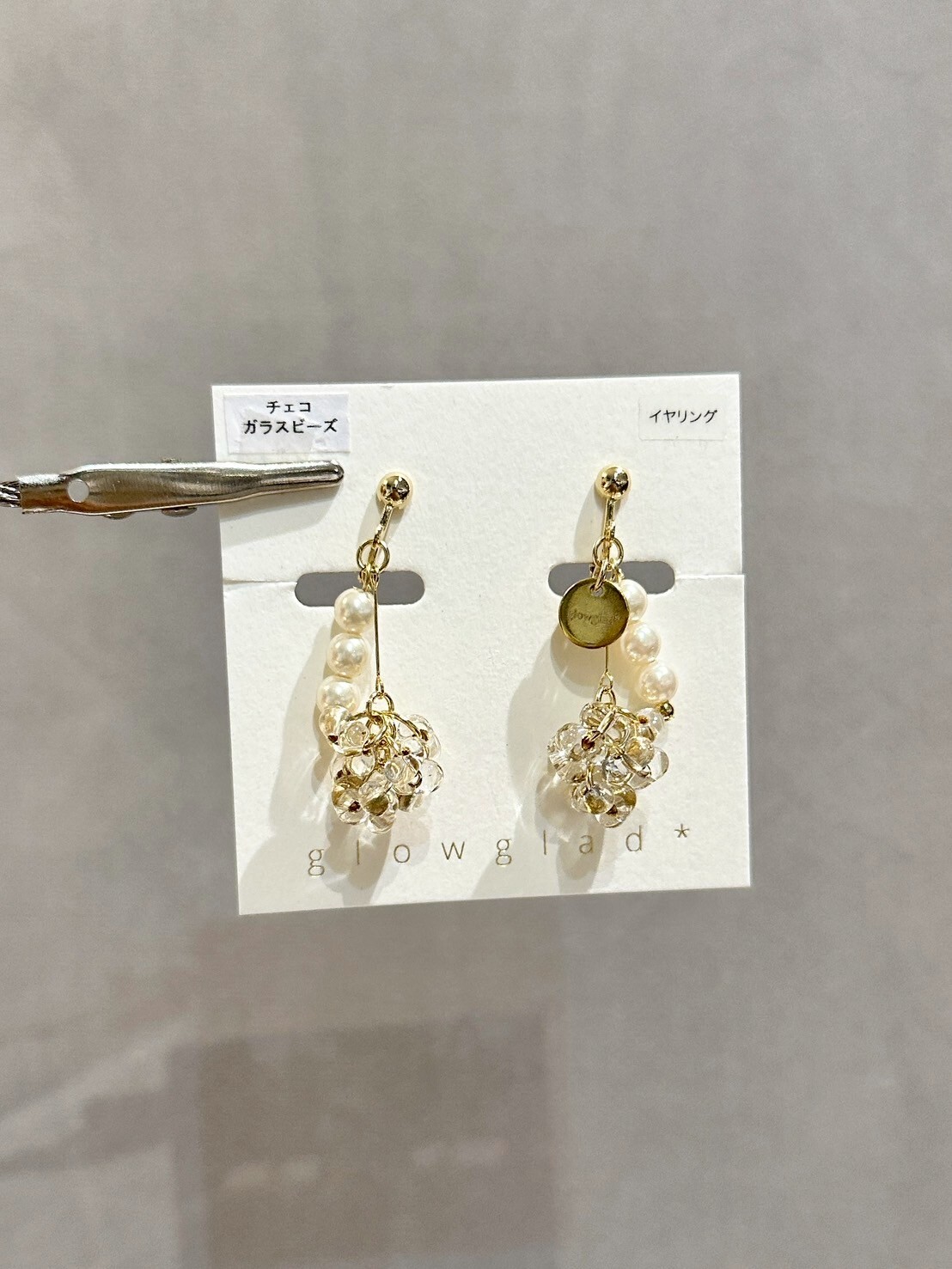 [glowglad] 玻璃珍珠×捷克珠耳環 | 耳夾 | NO.85