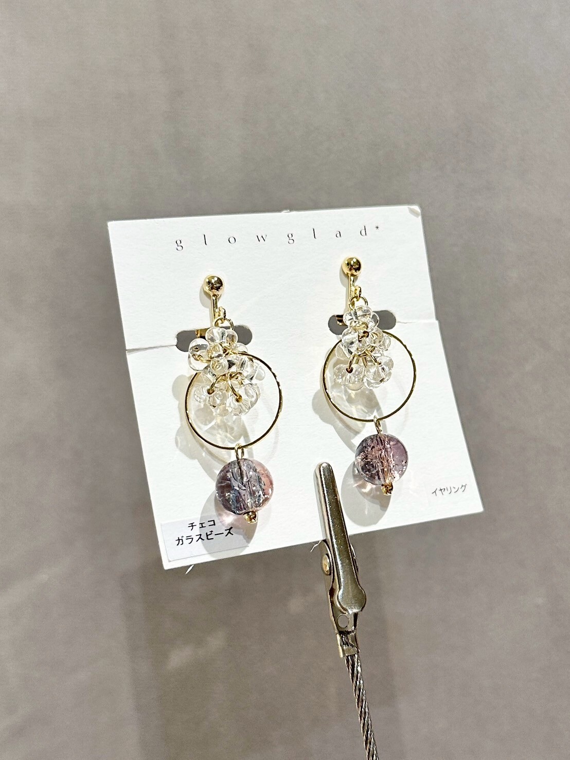 [glowglad] mizutama-水玉 | 夏桃 | 耳夾 | NO.89