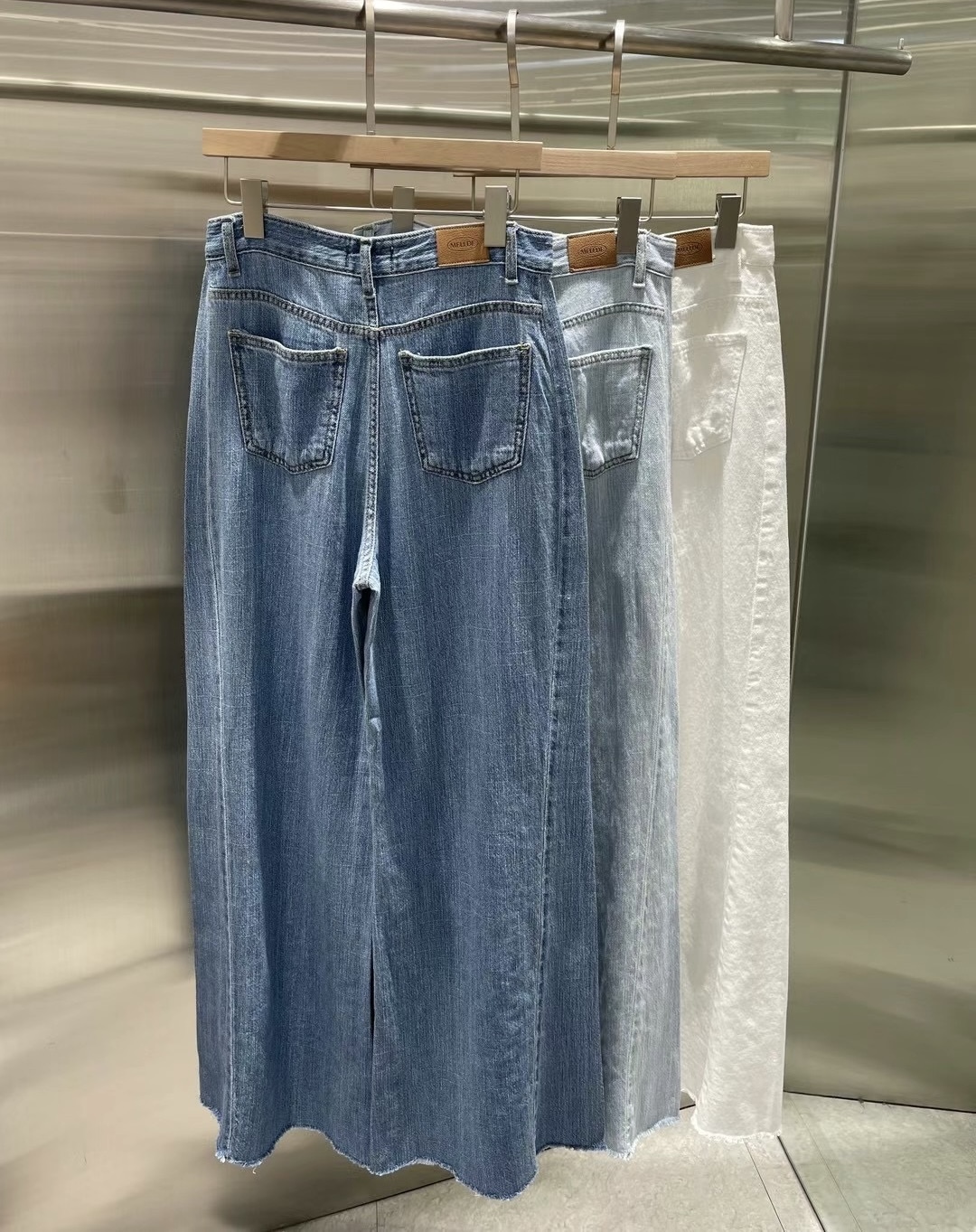 JU251007 闊腳超薄牛仔褲