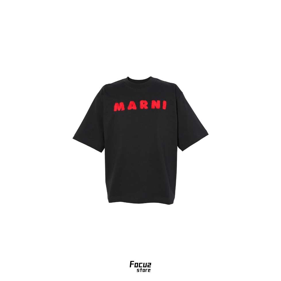 【Focus Store】預購 MARNI Orgnic Compact Jersey "Black" 黑色 短袖字母T