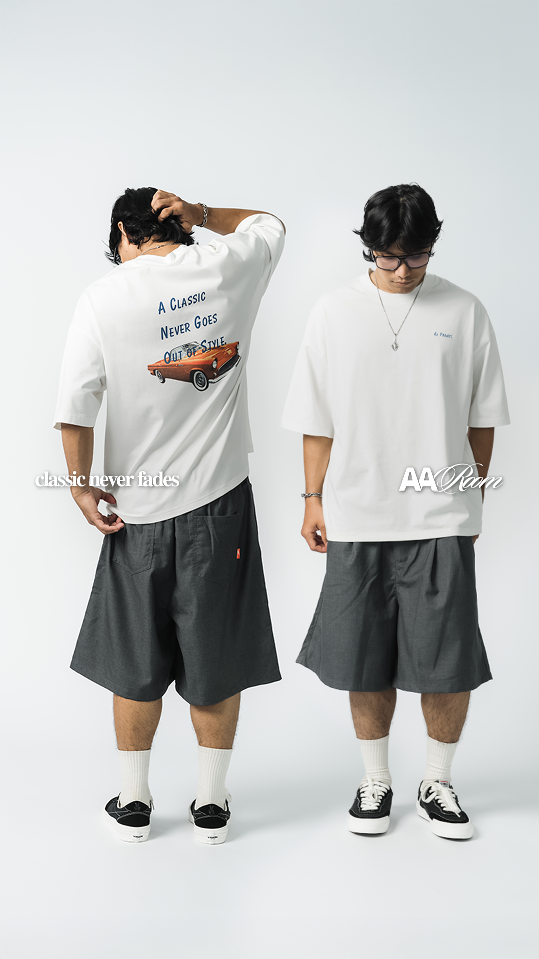 A.A Grey Pleated Shorts 寬版西裝短褲