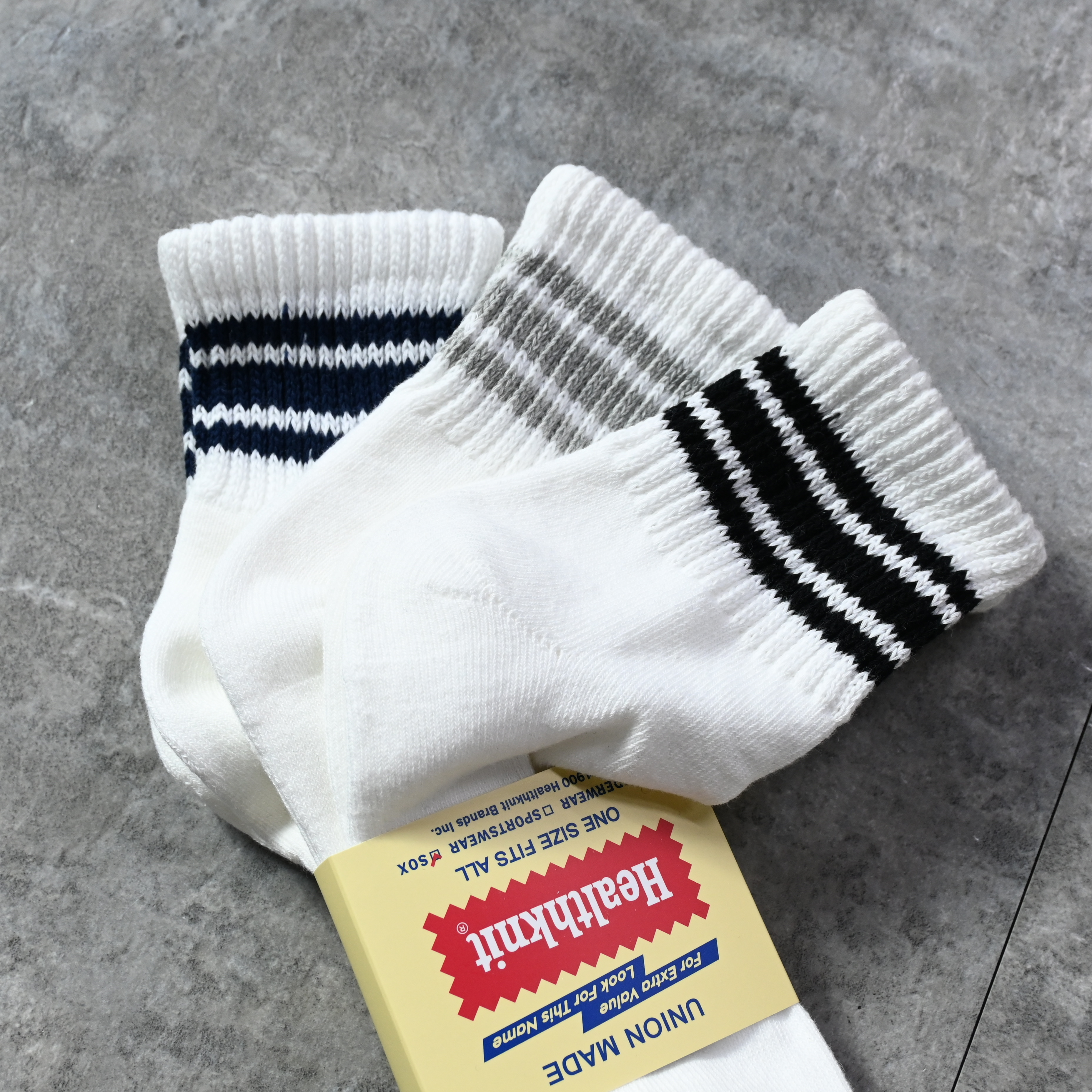 Healthknit Sinker 3 Line 3P Socks Short