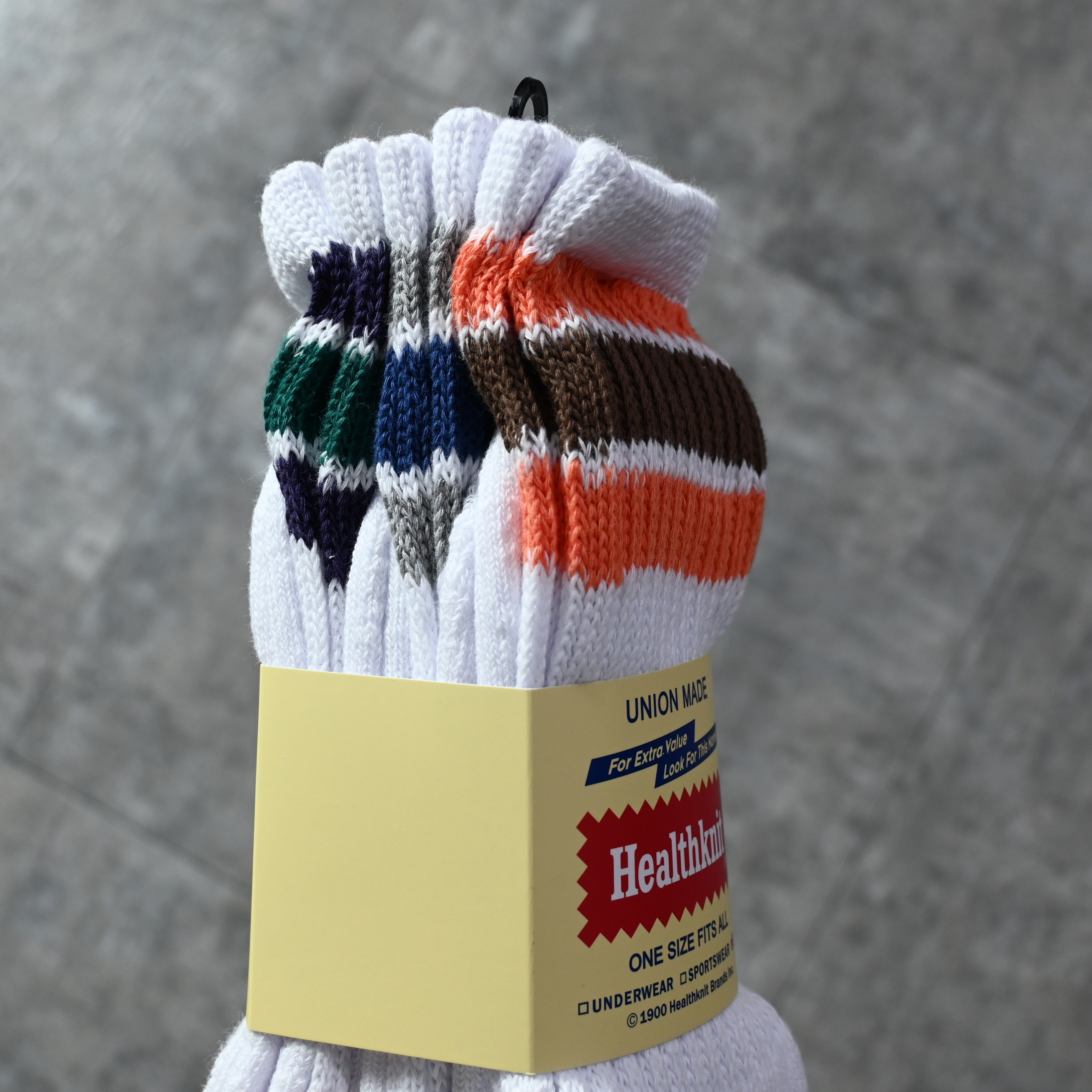Healthknit Sinker 3 Line 3P Socks Org/Purple Navy/L.Gray
