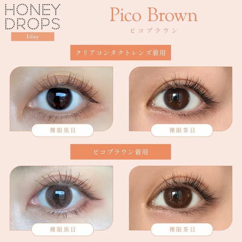 HONEY DROPS 1 Day Pico Brown｜日拋彩妝隱形眼鏡｜每盒10片