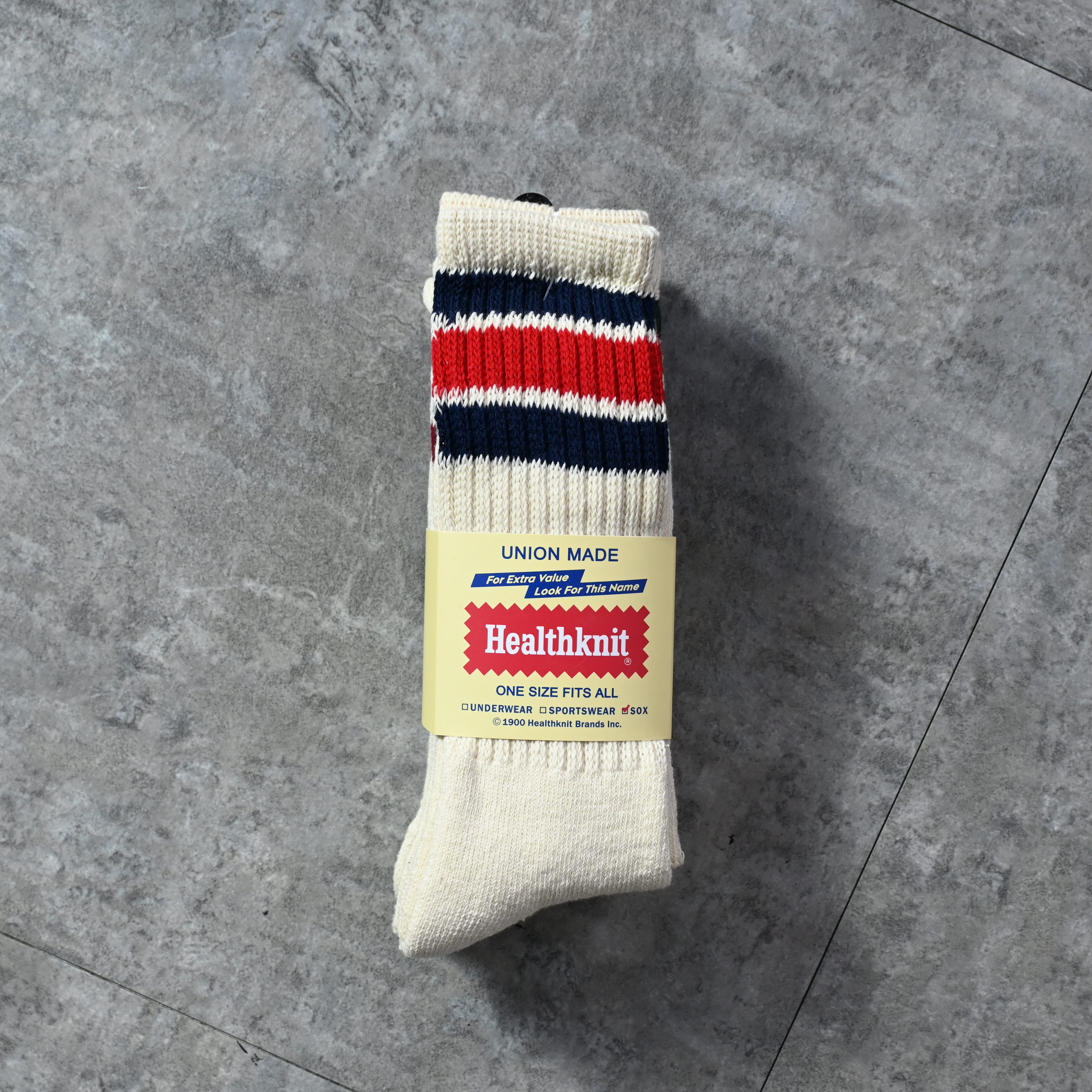 Healthknit Sinker 3 Line 3P Socks Beige