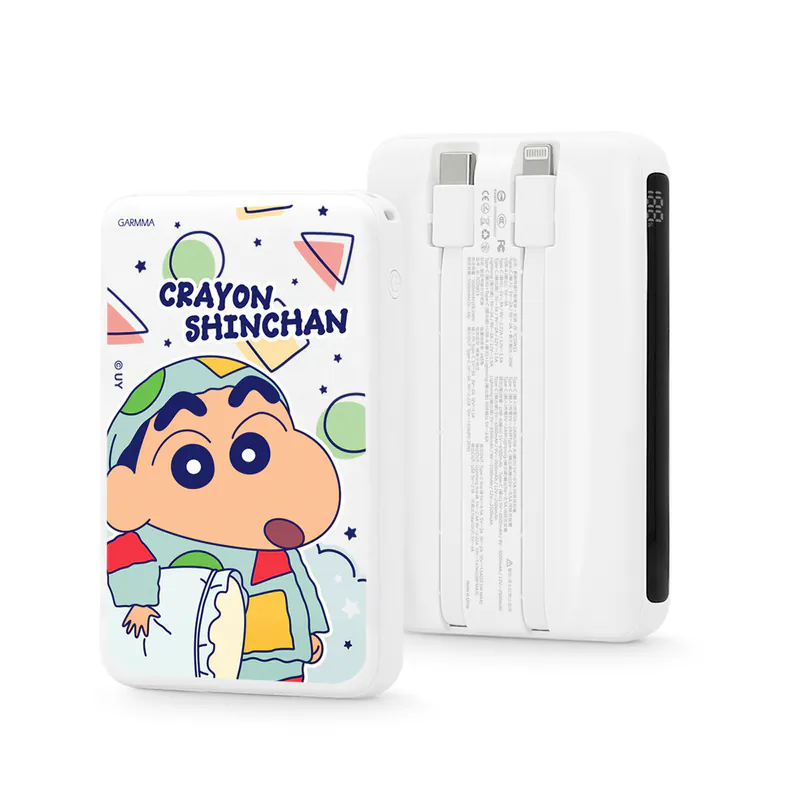 現 貨 (由倉庫直出)丨CCC 認證 GARMMA 永燈 10000mAh數顯帶線電 Sanrio 系列丨蠟筆小新