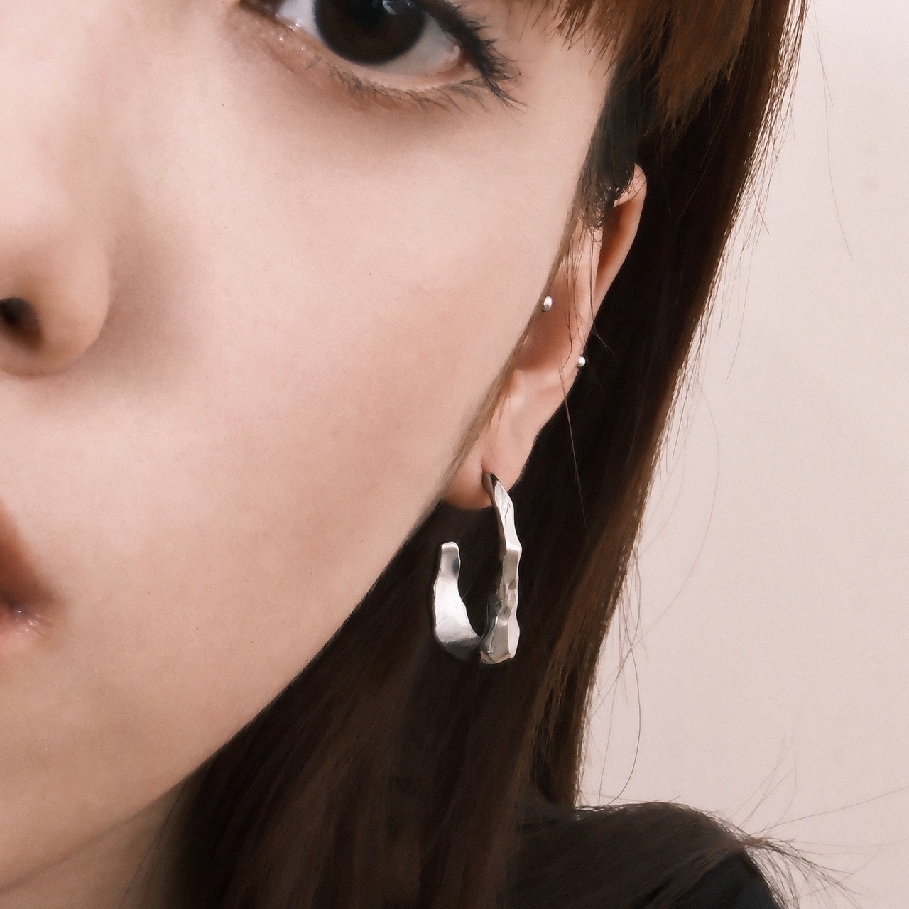 BOHM PARIS-彎曲圈形耳環