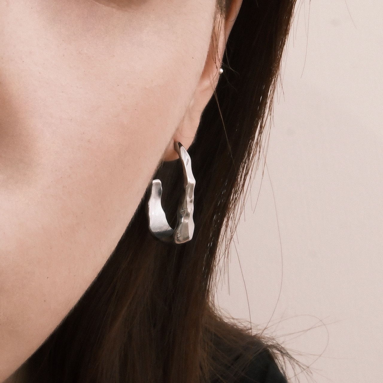 BOHM PARIS-彎曲圈形耳環