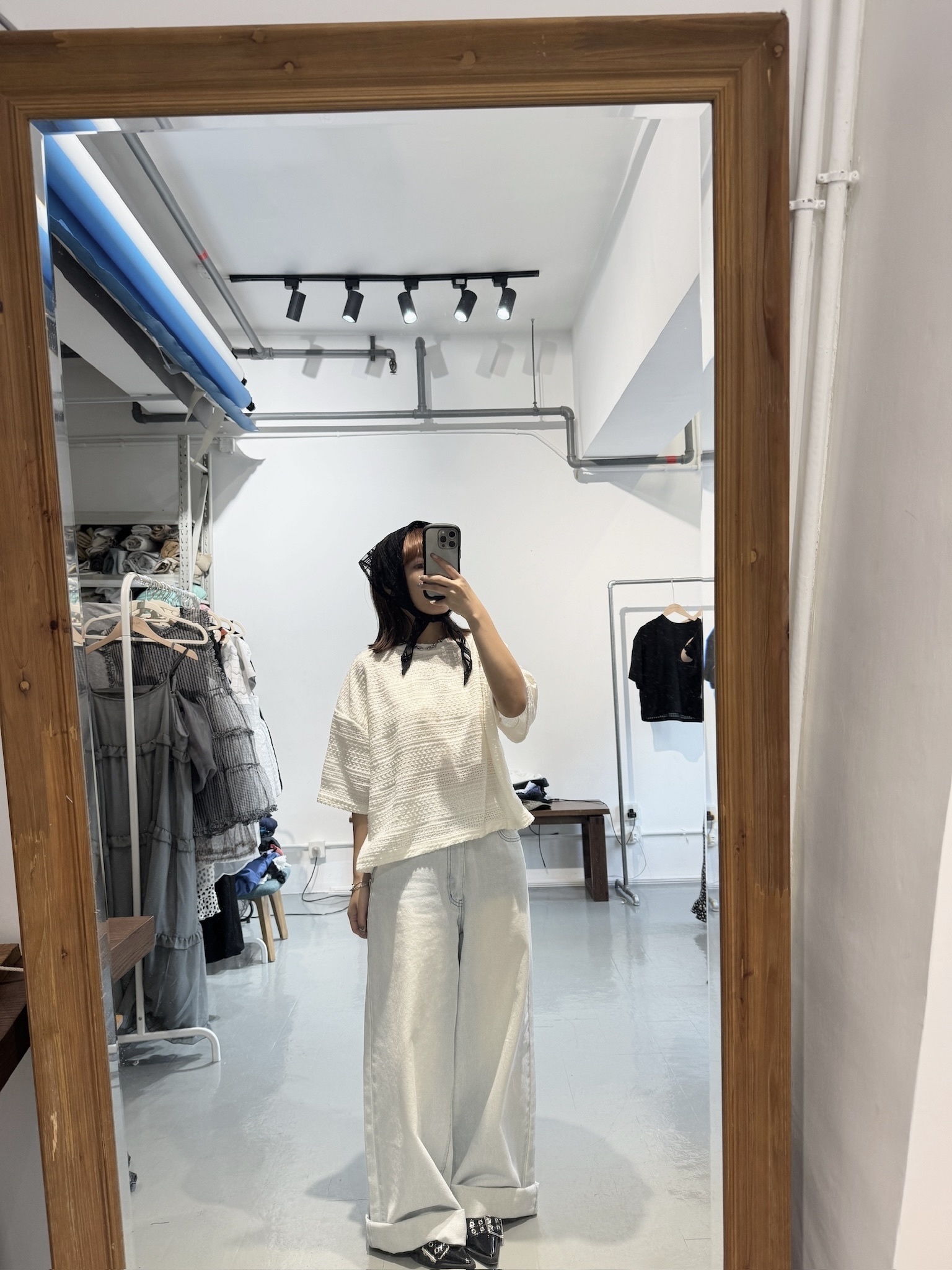 鬆身暗紋BASIC TOP