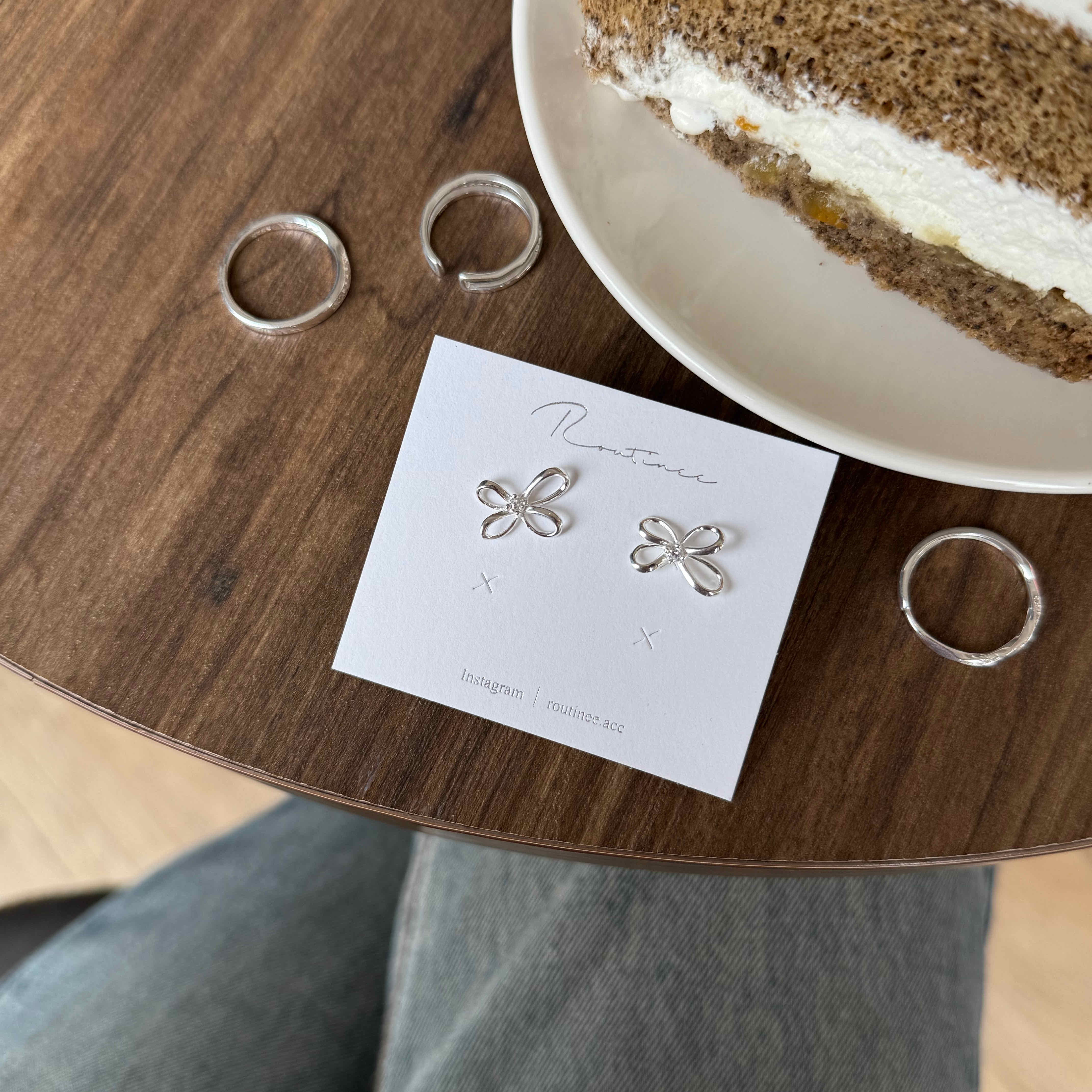 🇰🇷925 silver 夏日花蝴蝶耳環