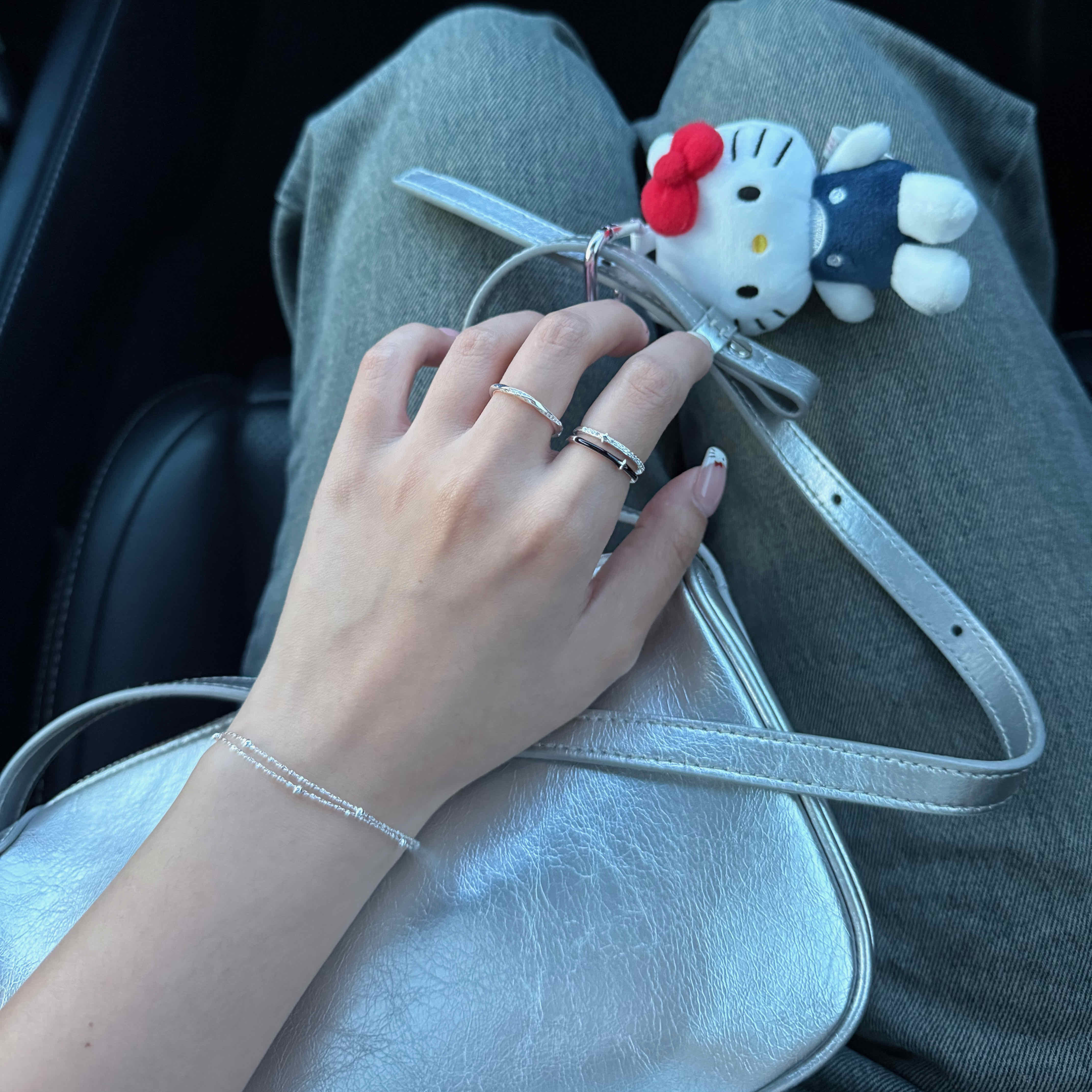 🇰🇷925 silver 素素閃閃的漂亮雙層手鍊