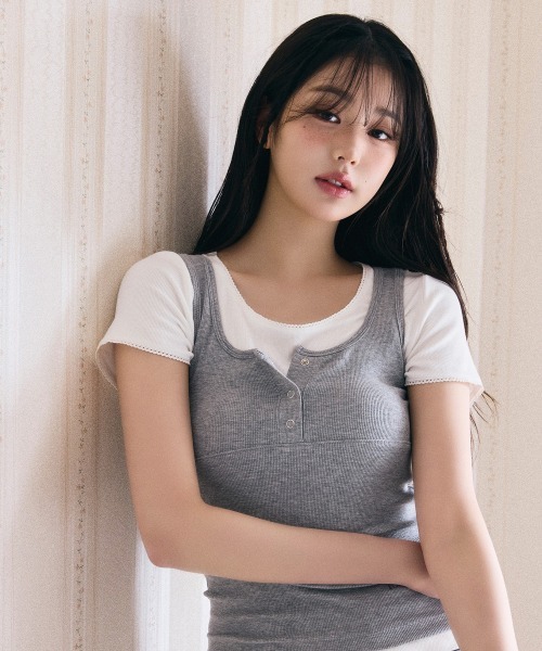 ROLAROLA NUBASIC BUTTON SLEEVELESS