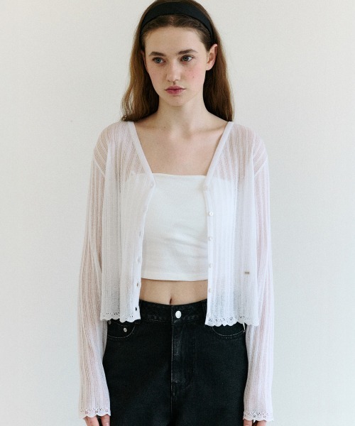ROLAROLA LACE DETAIL CARDIGAN