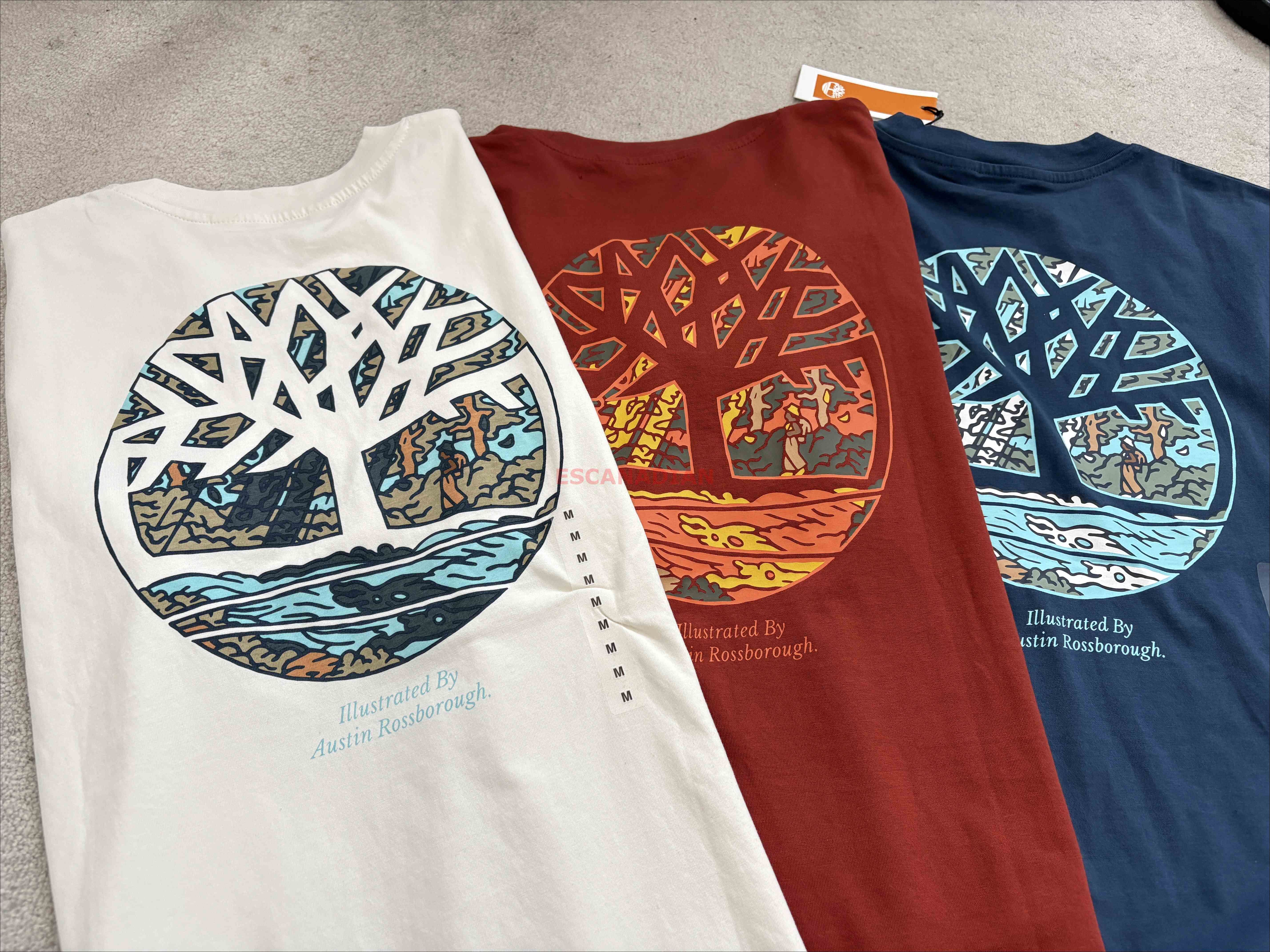 Timberland 大人 正反圖案 短TEE (前小後大) (3色)