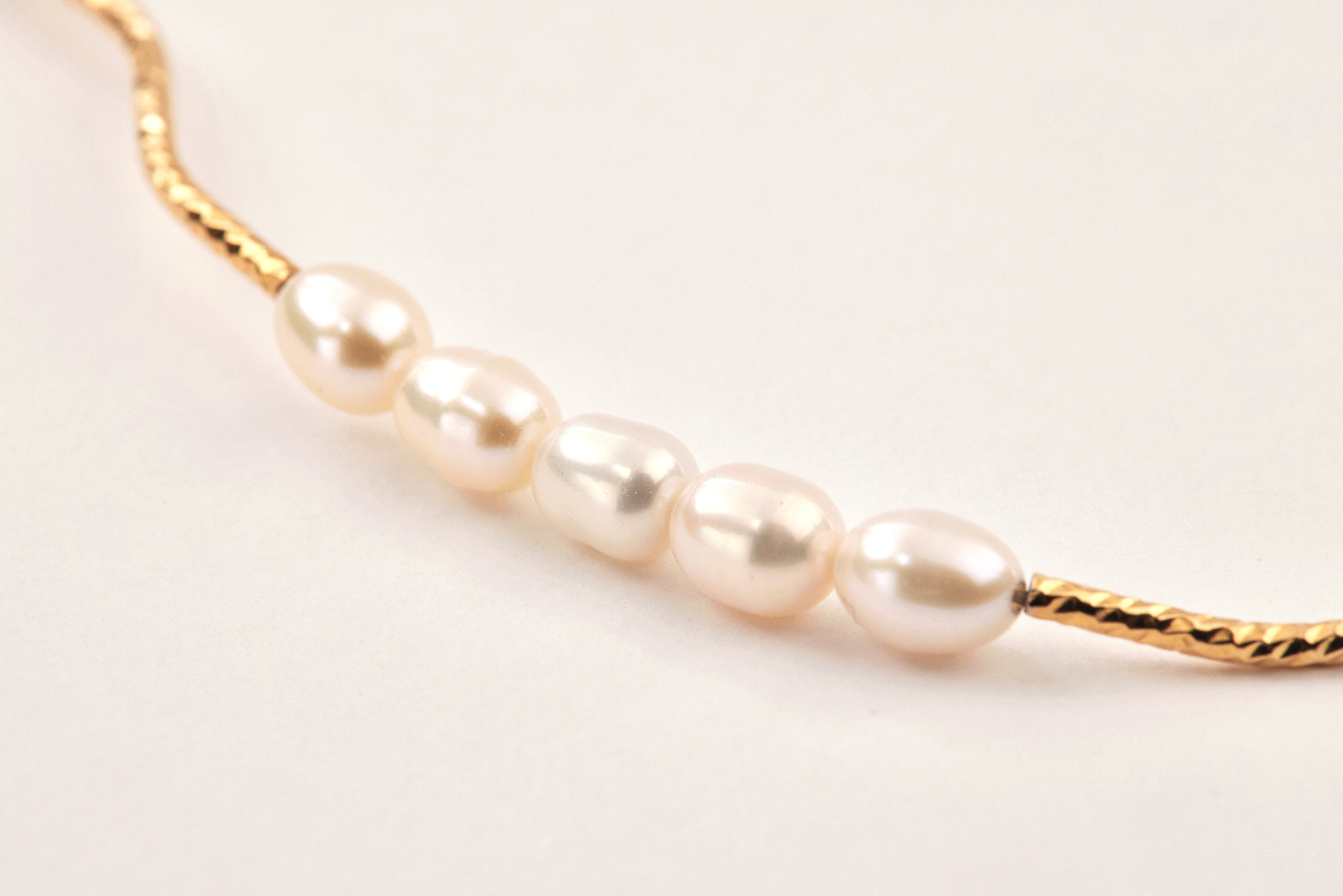 14kgf淡水珍珠壓紋項鍊