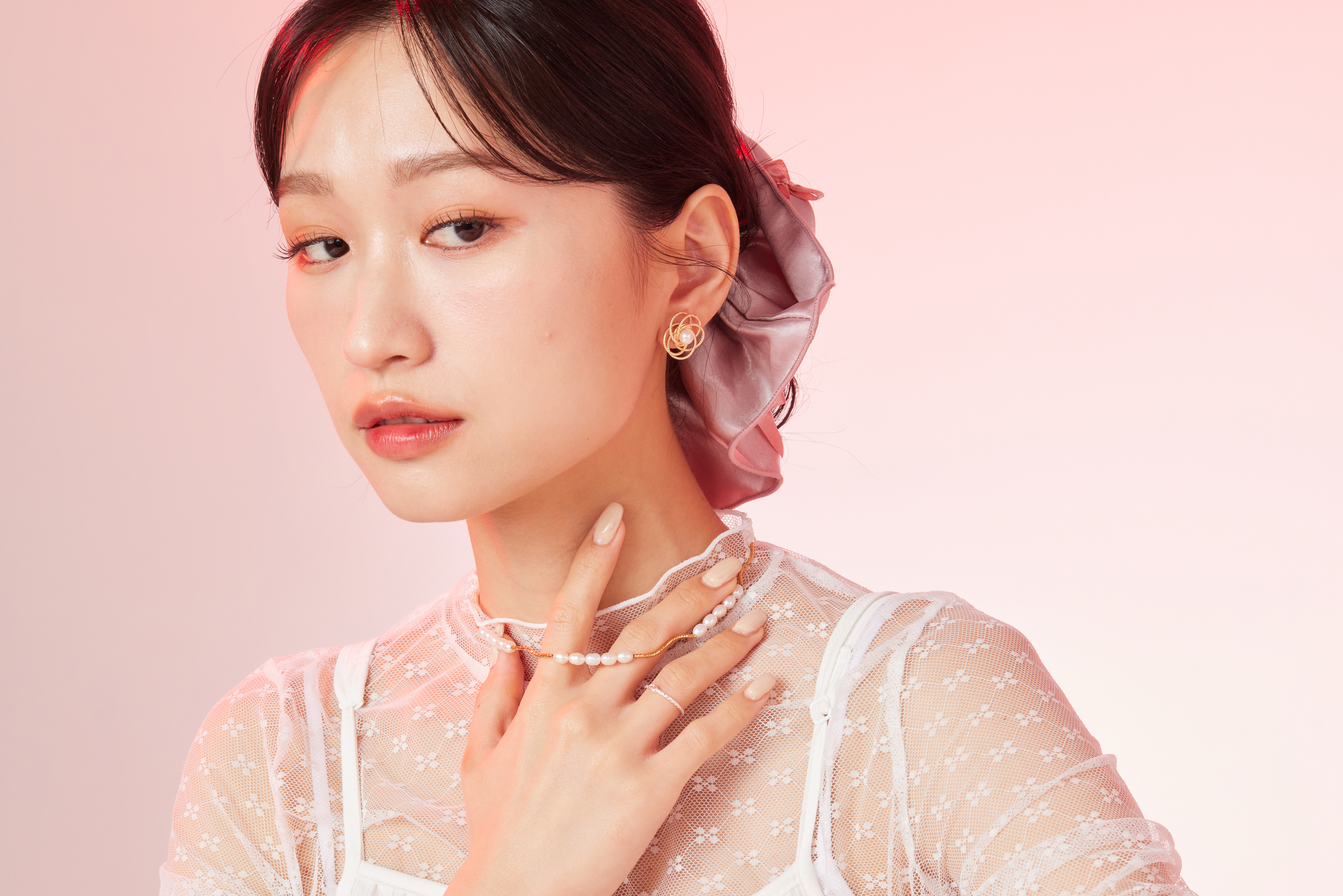 14kgf淡水珍珠壓紋項鍊