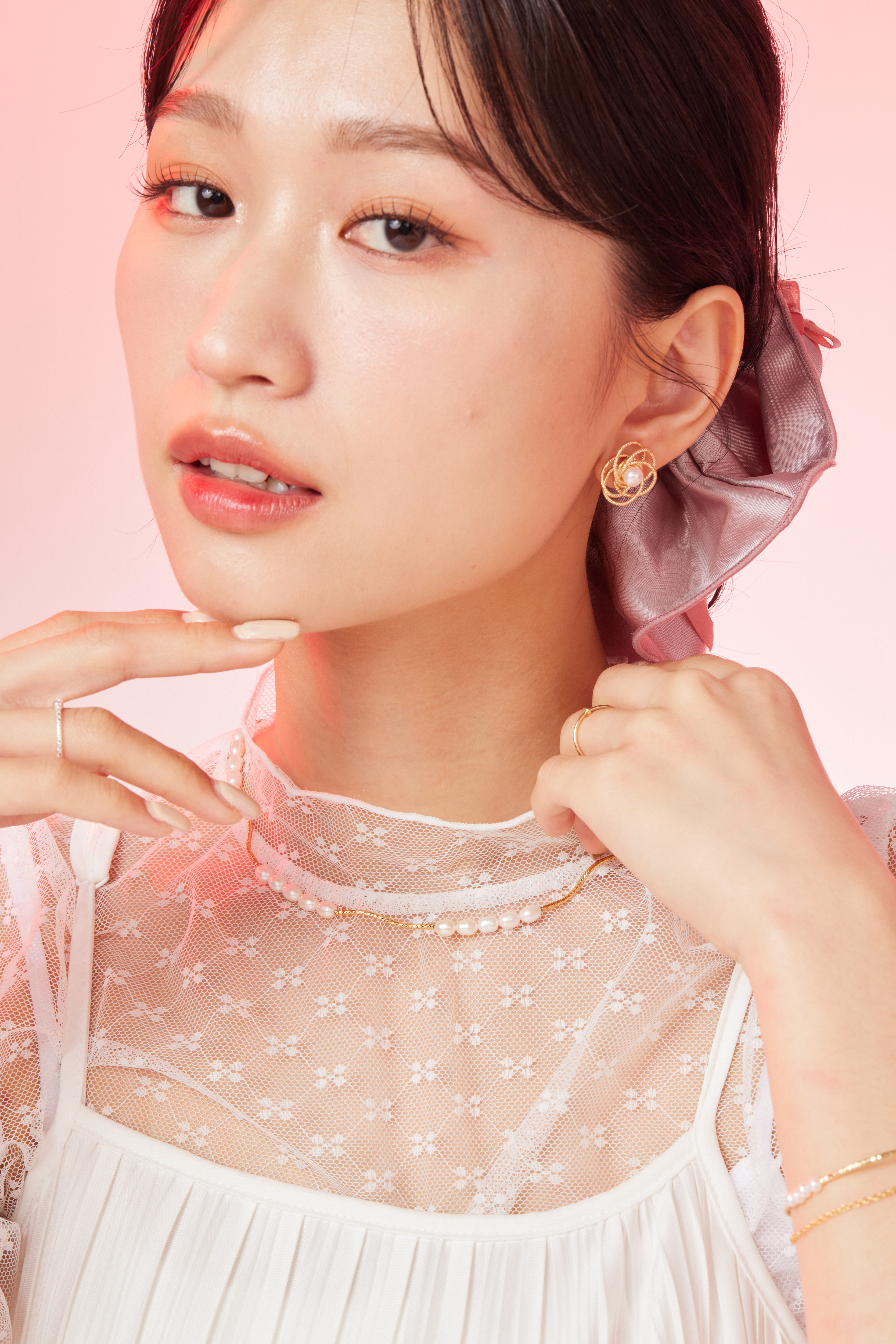 14kgf淡水珍珠壓紋項鍊