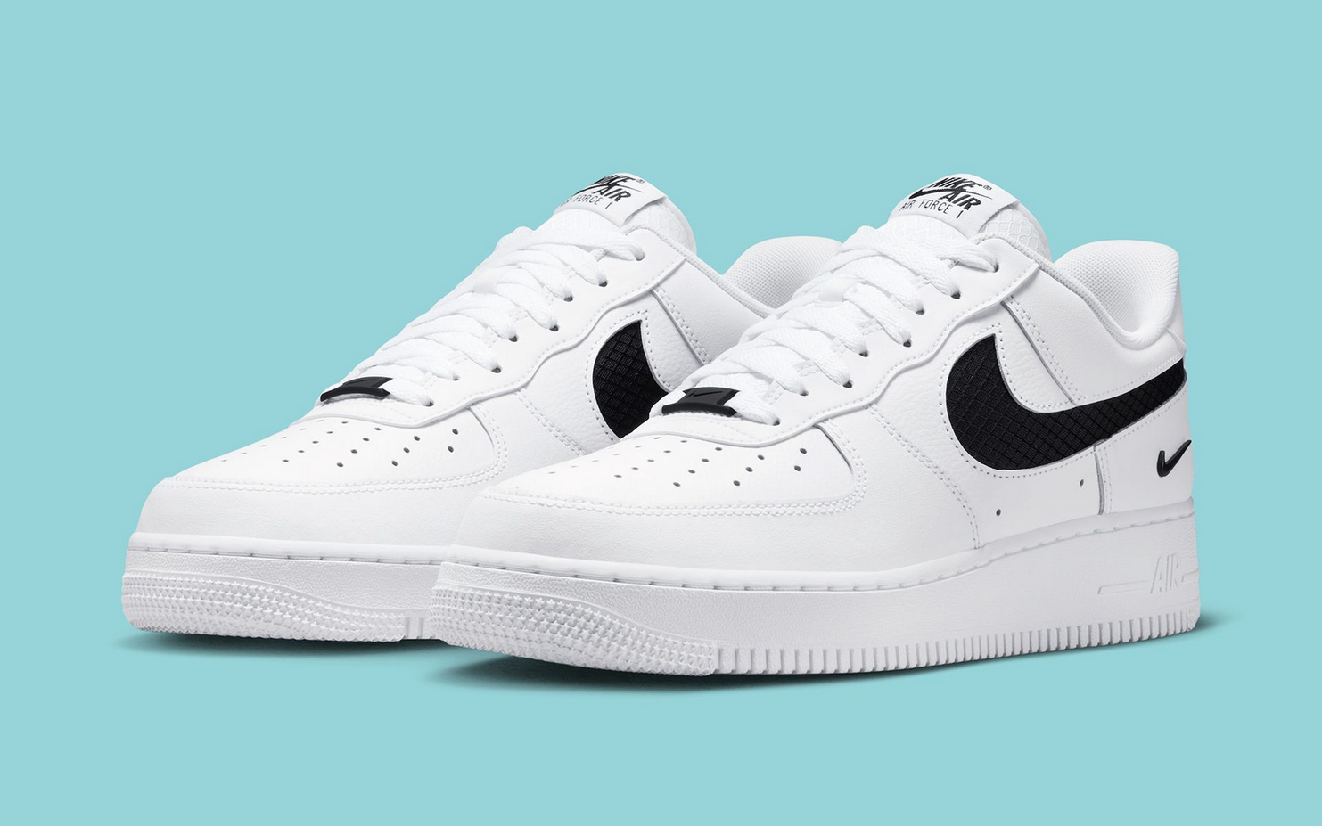【預訂】NIKE AIR FORCE 1 LOW SE Nylon Swoosh 白黑小剔-MEN