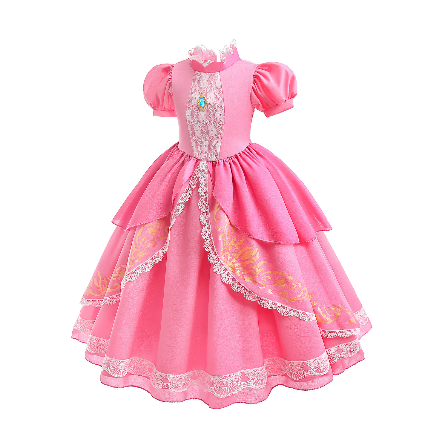 現貨 120.130.140cm 萬聖節 超級瑪利歐碧姬公主-長裙蕾絲款 100-150cm #MB43*