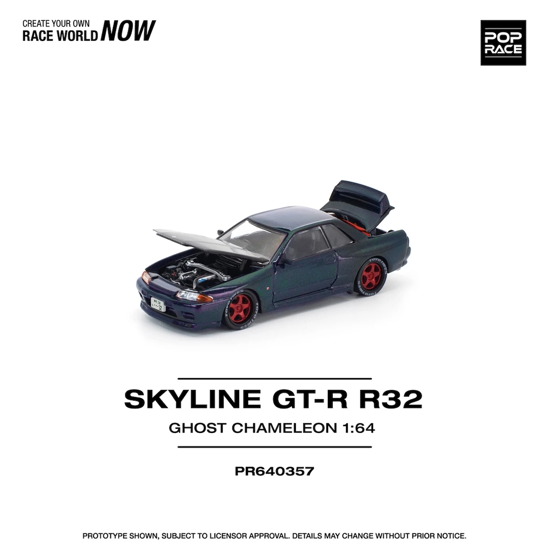 【預訂】Pop Race 1/64 Skyline GT-R R32 Ghost Chameleon (PR640357)