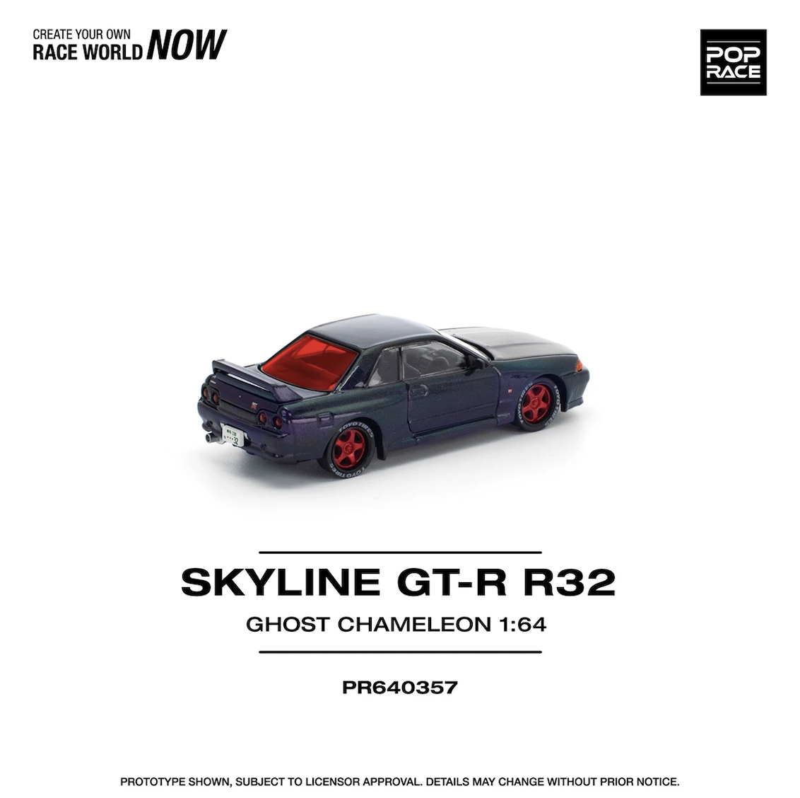【預訂】Pop Race 1/64 Skyline GT-R R32 Ghost Chameleon (PR640357)