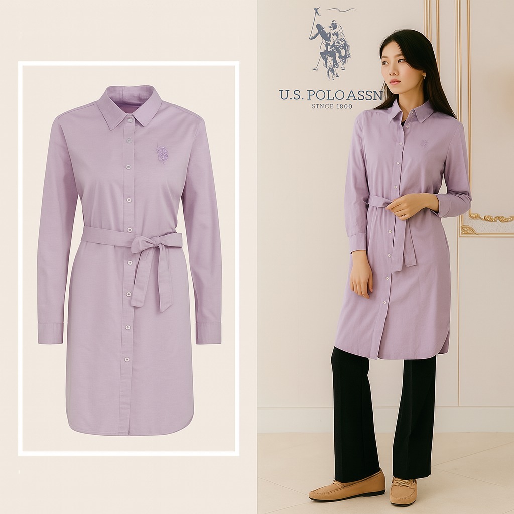 【直播】U.S. POLO ASSN LL071618 女裝連身裙(粉紫色)(214982-YI00A)