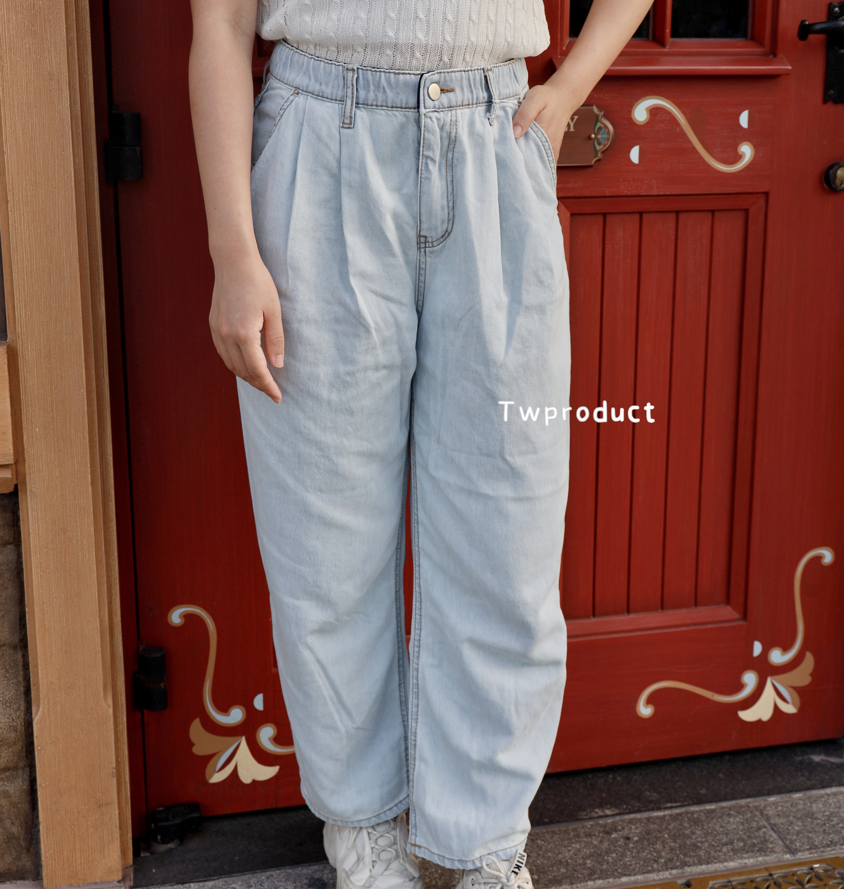 ||PA83|| 夏日跳脫高腰闊腳牛仔褲