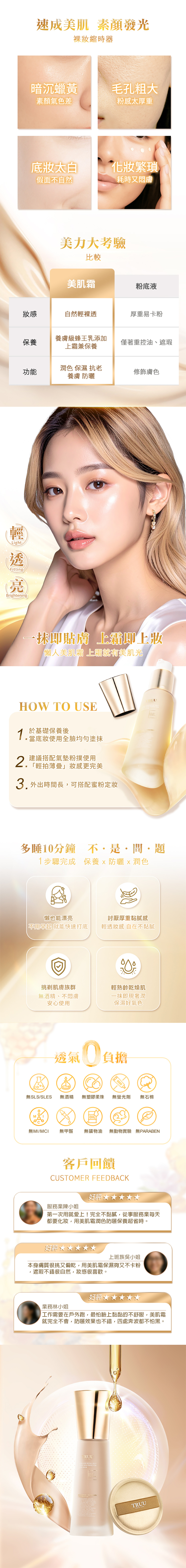 TRUU 極奢蜂王乳潤色美肌霜36ml SPF50★★★
