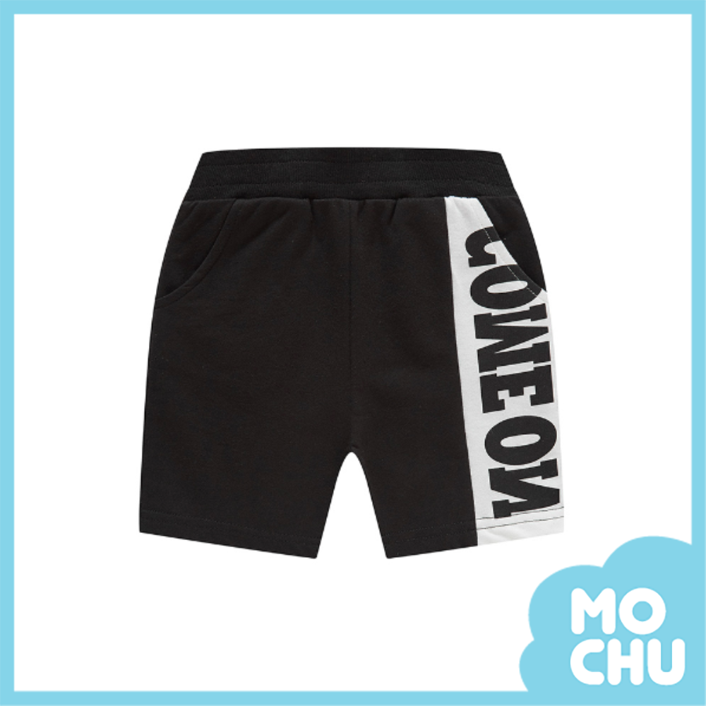 黑白搞怪字母休閒短褲(二色)