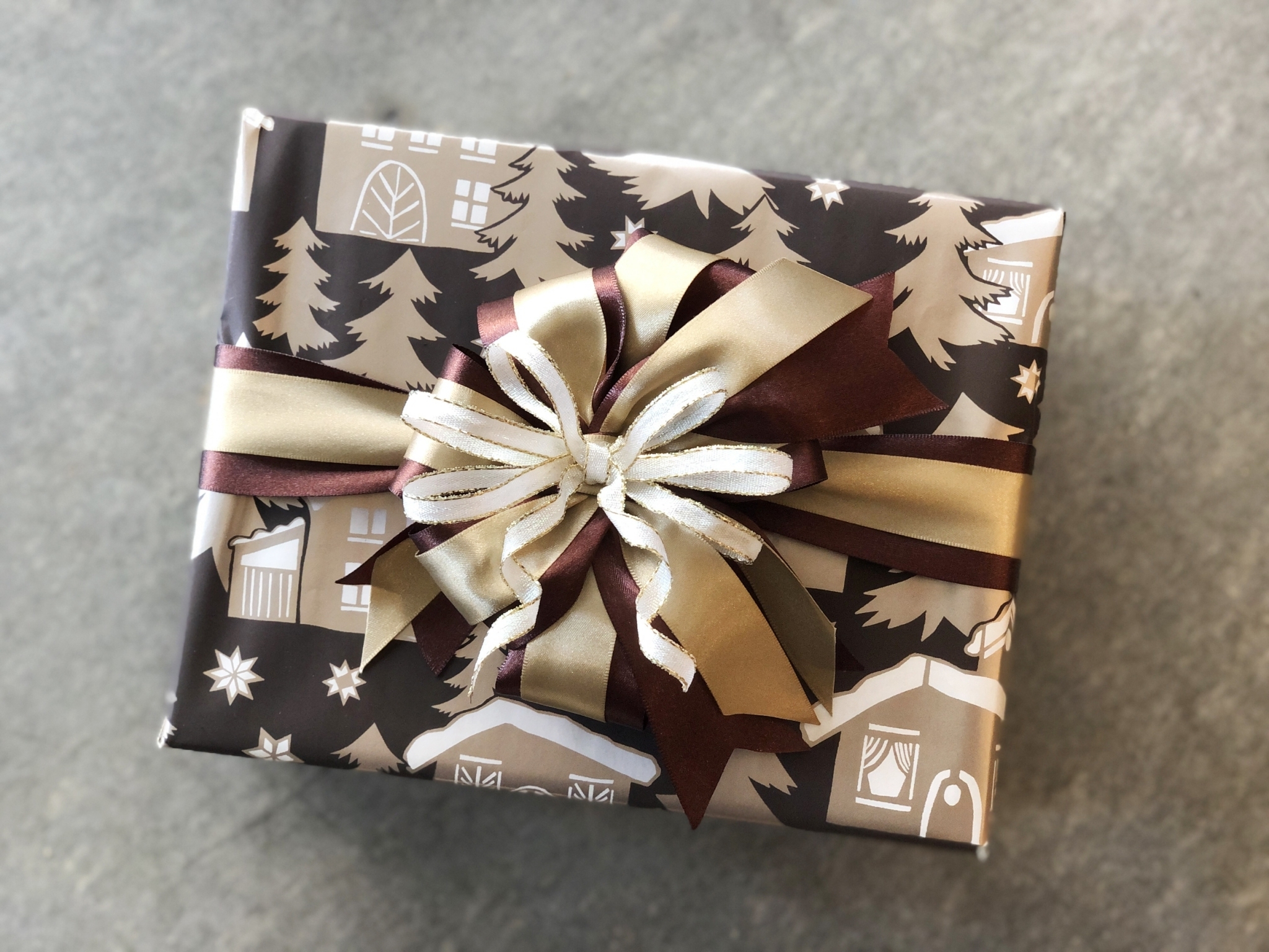 霧面金屬雪屋/雙面色(巧克力格紋)/瑞士包裝紙