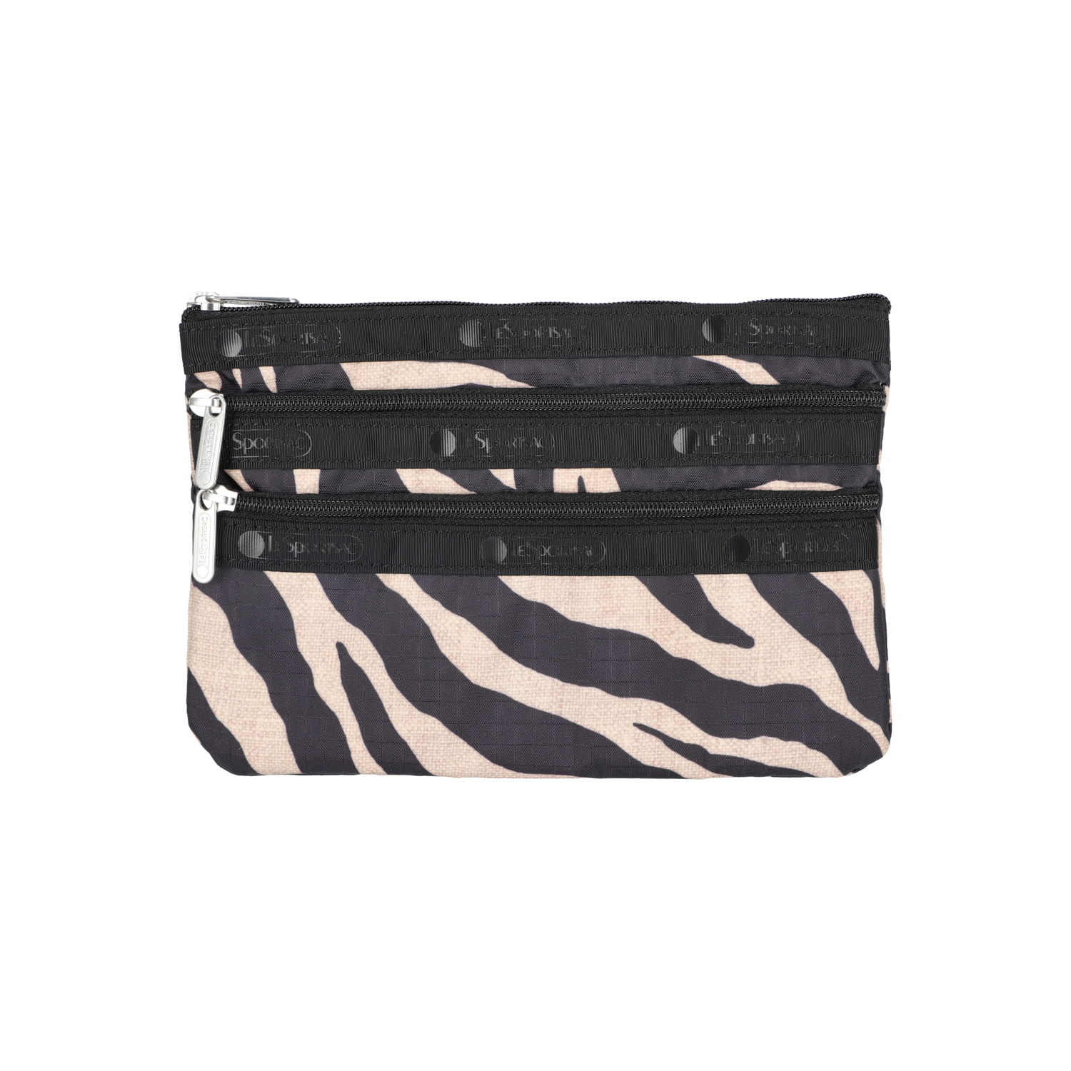 三拉鍊化妝袋 (RAFFIA ZEBRA)