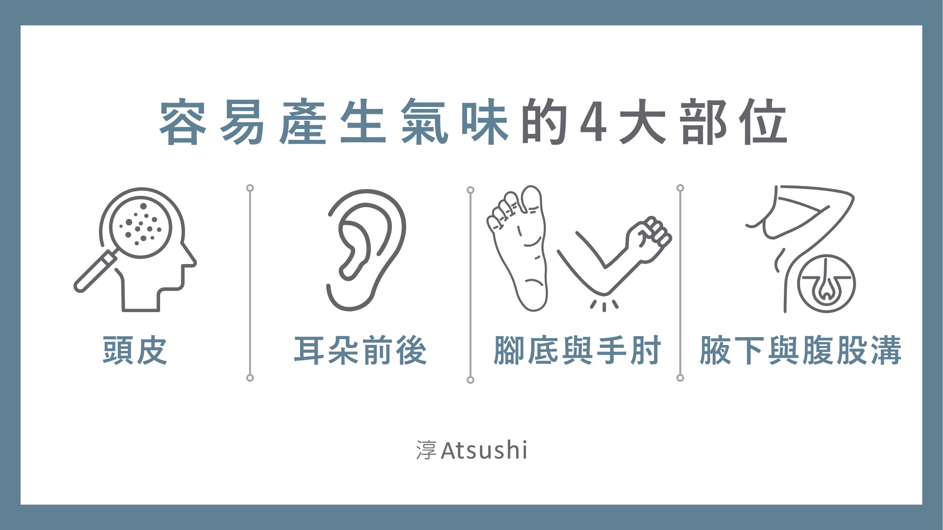 容易產生氣味的4大部位