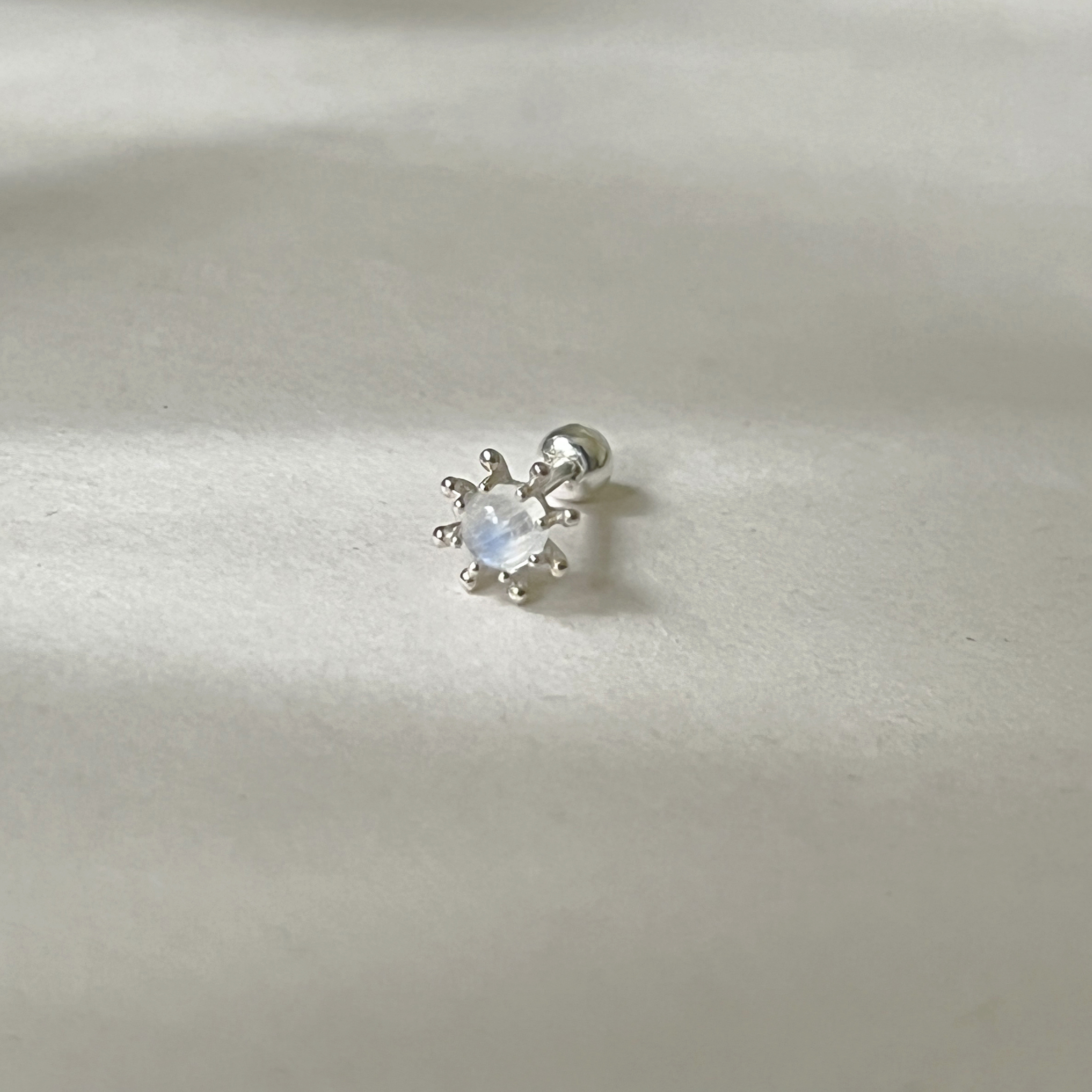 小太陽月光石轉珠耳環