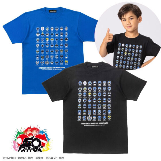 242412 Pbandai 預訂 2026/1月 スーパー戦隊50周年記念　歴代ブルー　Tシャツ（こども用）童裝