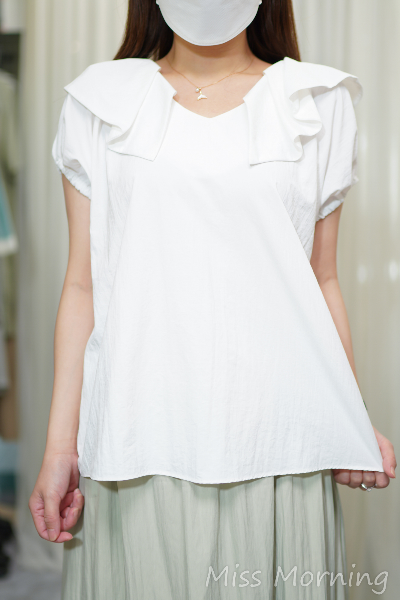 涼快風衣料上衣(14726)