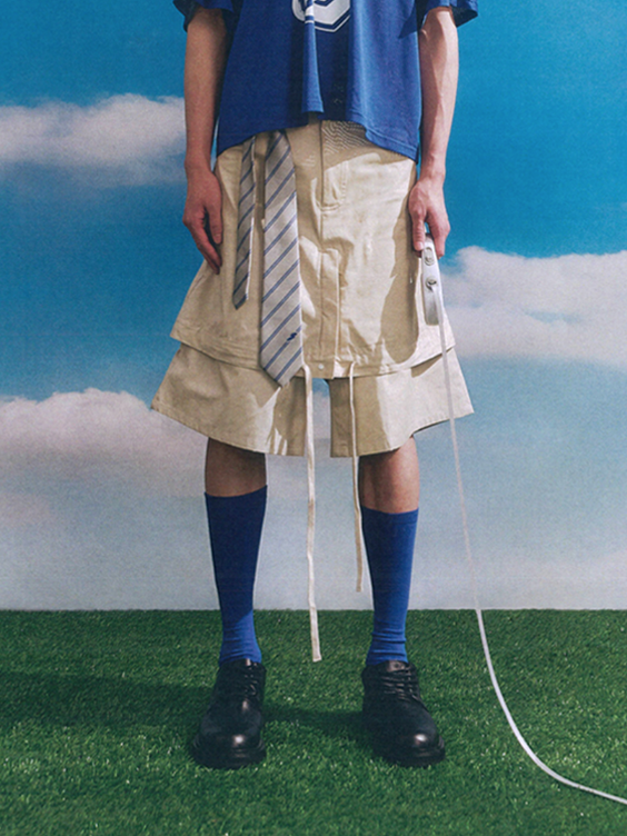 Enclave TWILL LOOSE-FIT “DROP-TROU” SHORTS - KHAKI