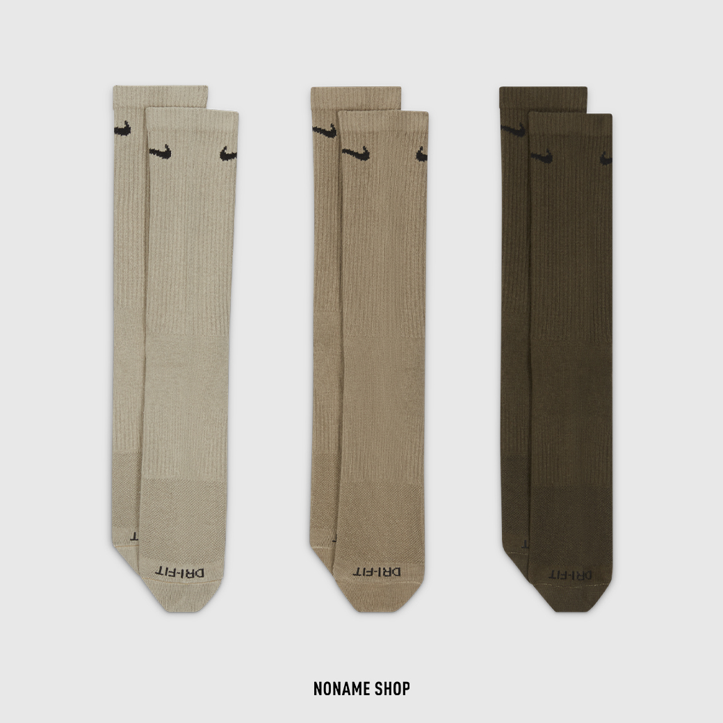 NIKE EVERYDAY PLUS LIGHTWEIGHT 伯爵奶綠 刺繡 小勾 長襪 三雙一包 襪子 三色