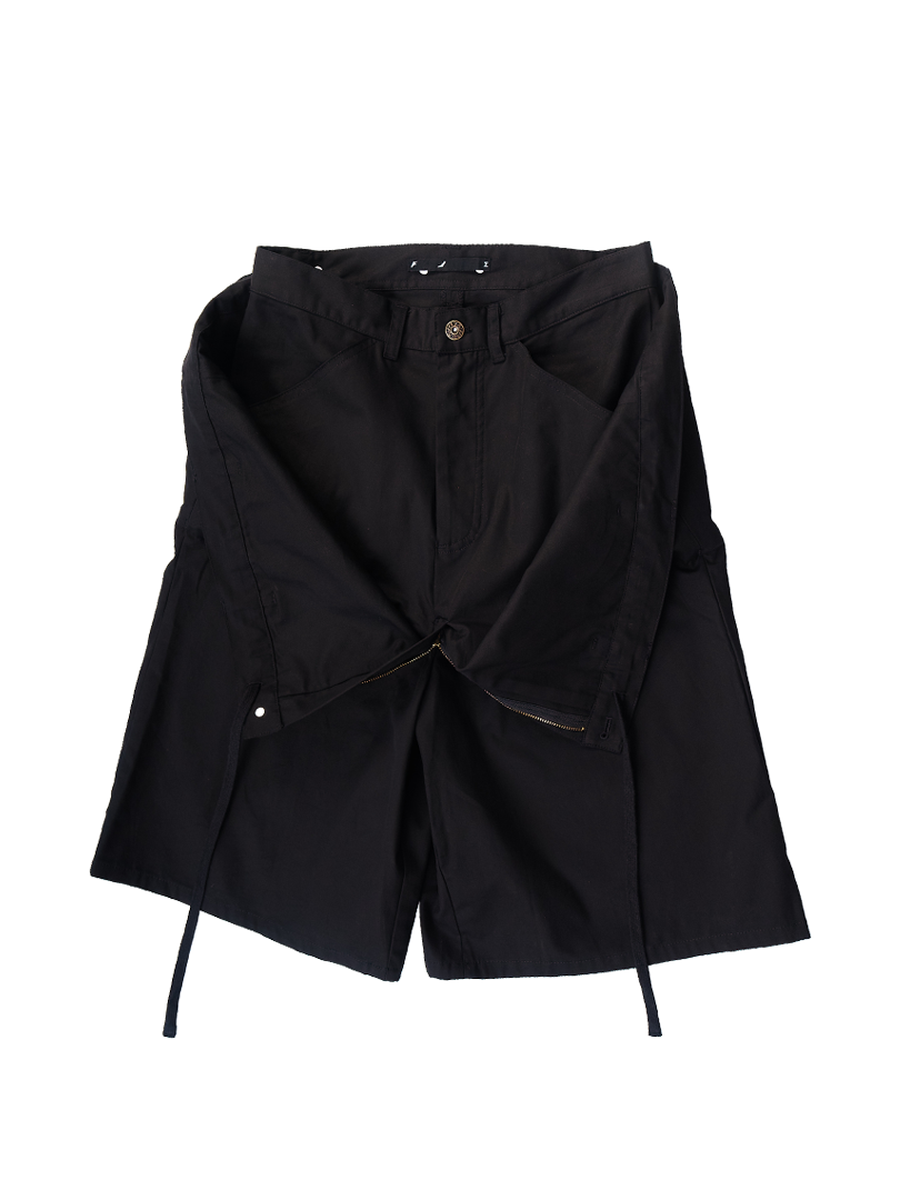 Enclave TWILL LOOSE-FIT “DROP-TROU” SHORTS - BK